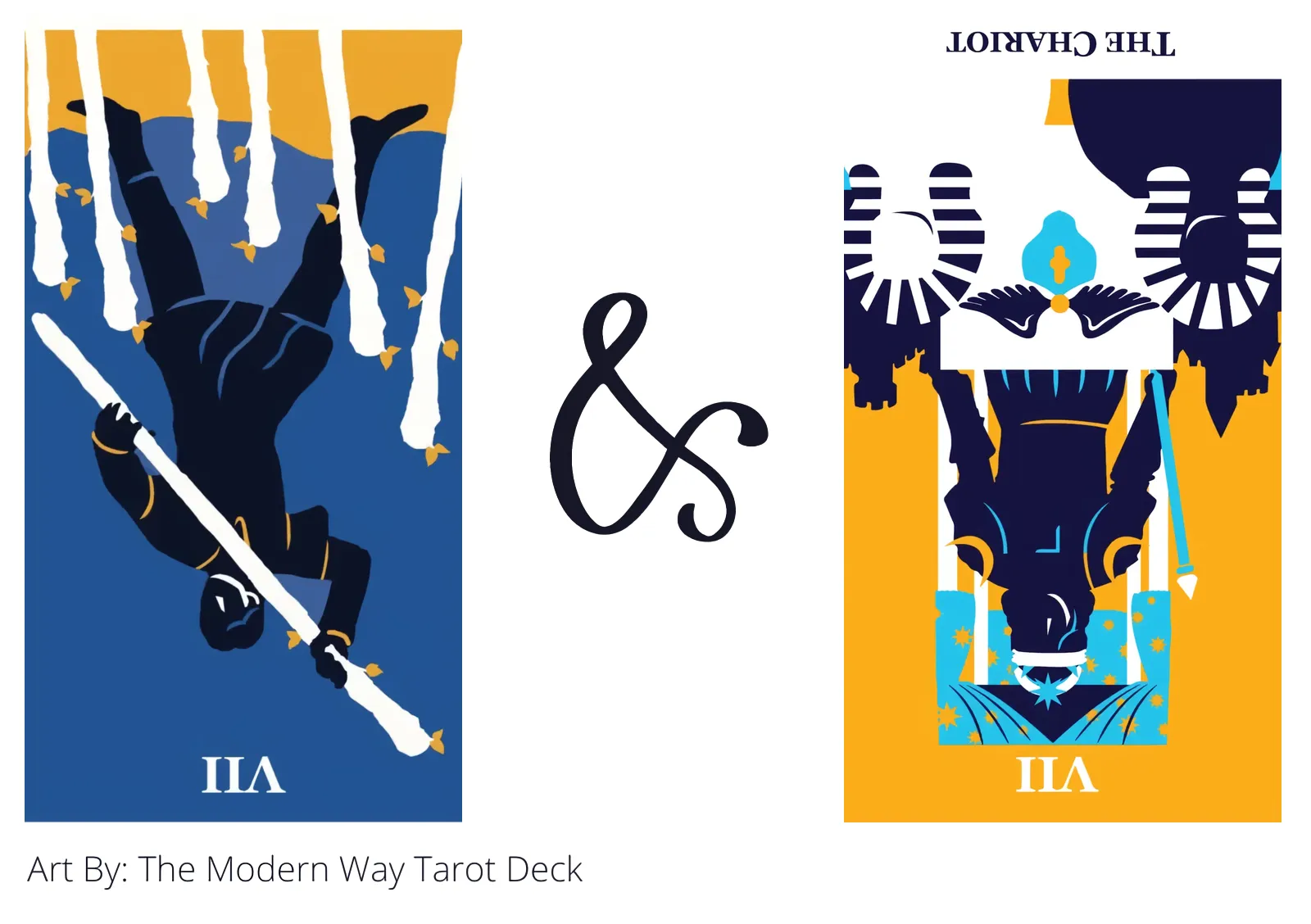 seven of wands reversed and the chariot reversed tarot cards together