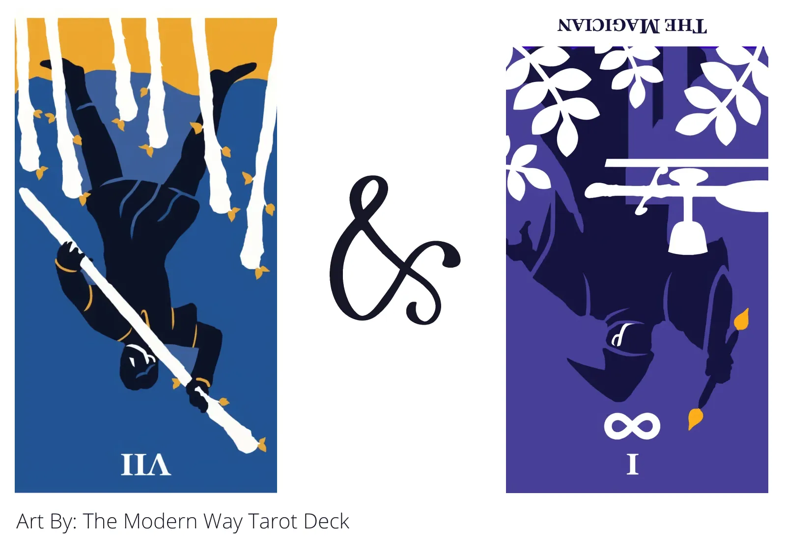 seven of wands reversed and the magician reversed tarot cards together