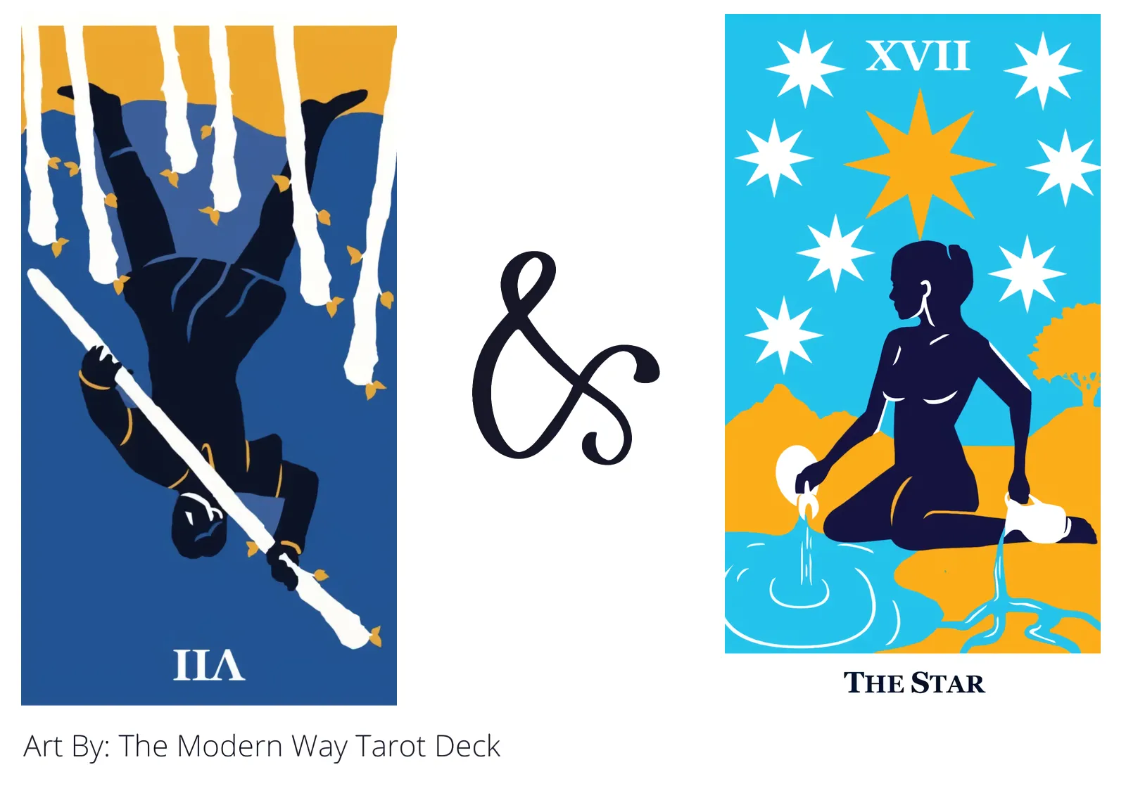 seven of wands reversed and the star tarot cards together