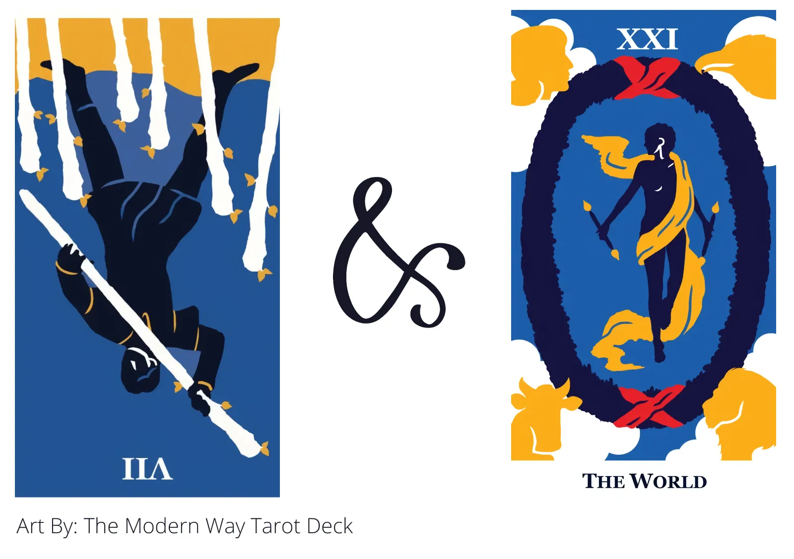 seven of wands reversed and the world tarot cards together