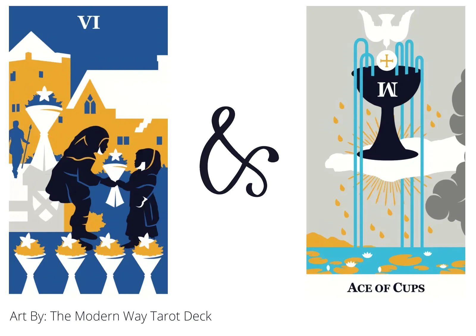 six of cups and ace of cups tarot cards together