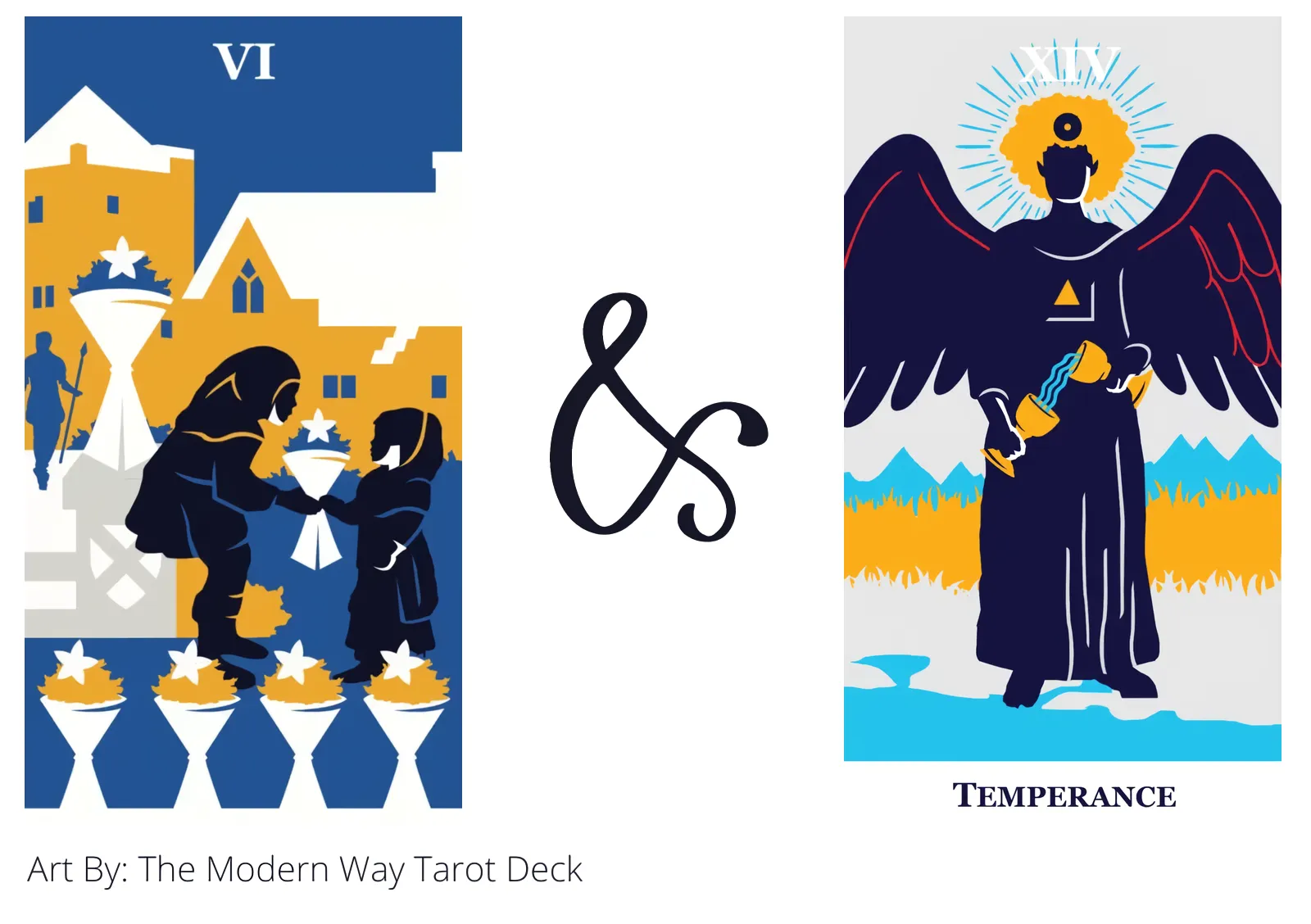 six of cups and temperance tarot cards together
