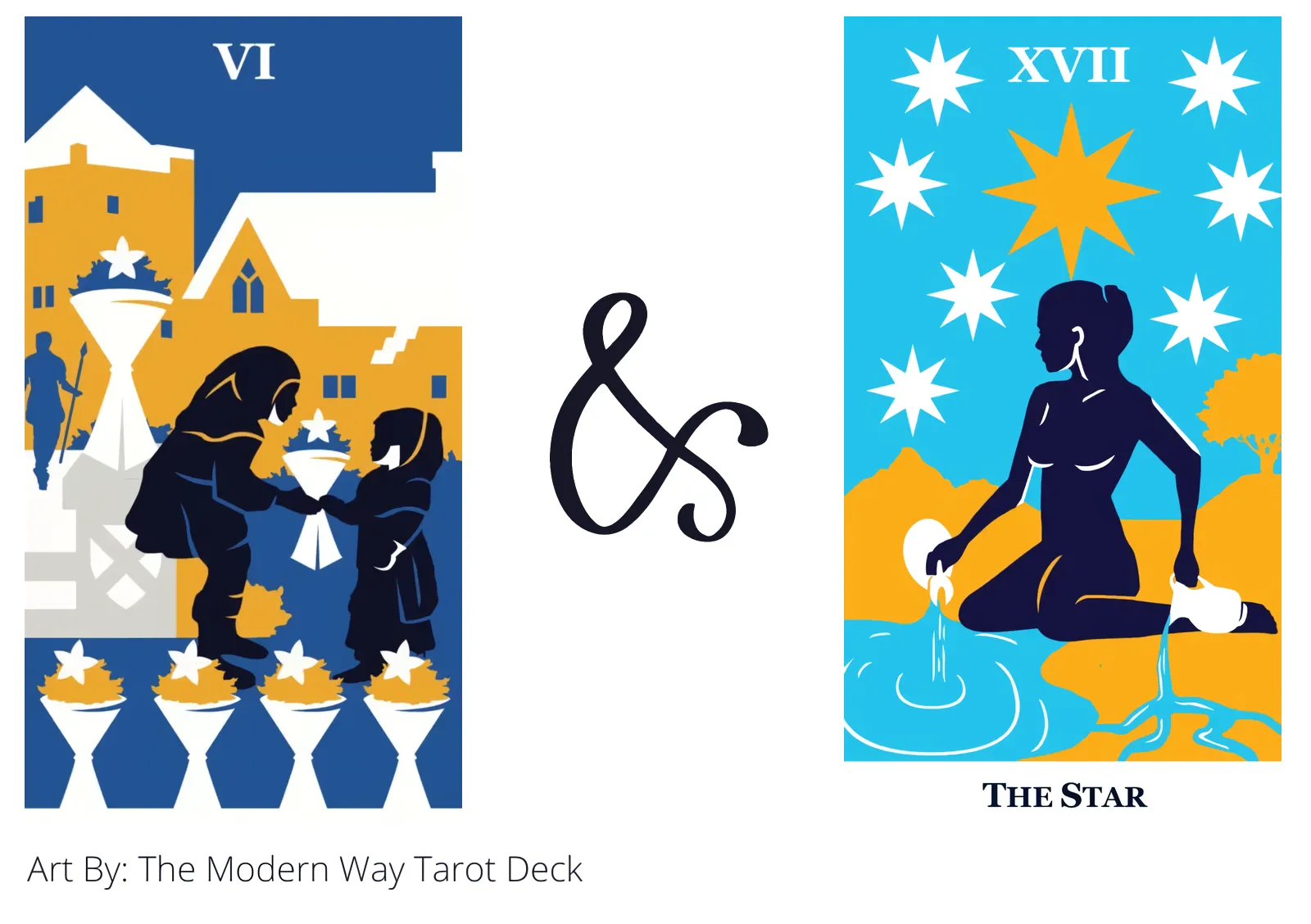 six of cups and the star tarot cards together