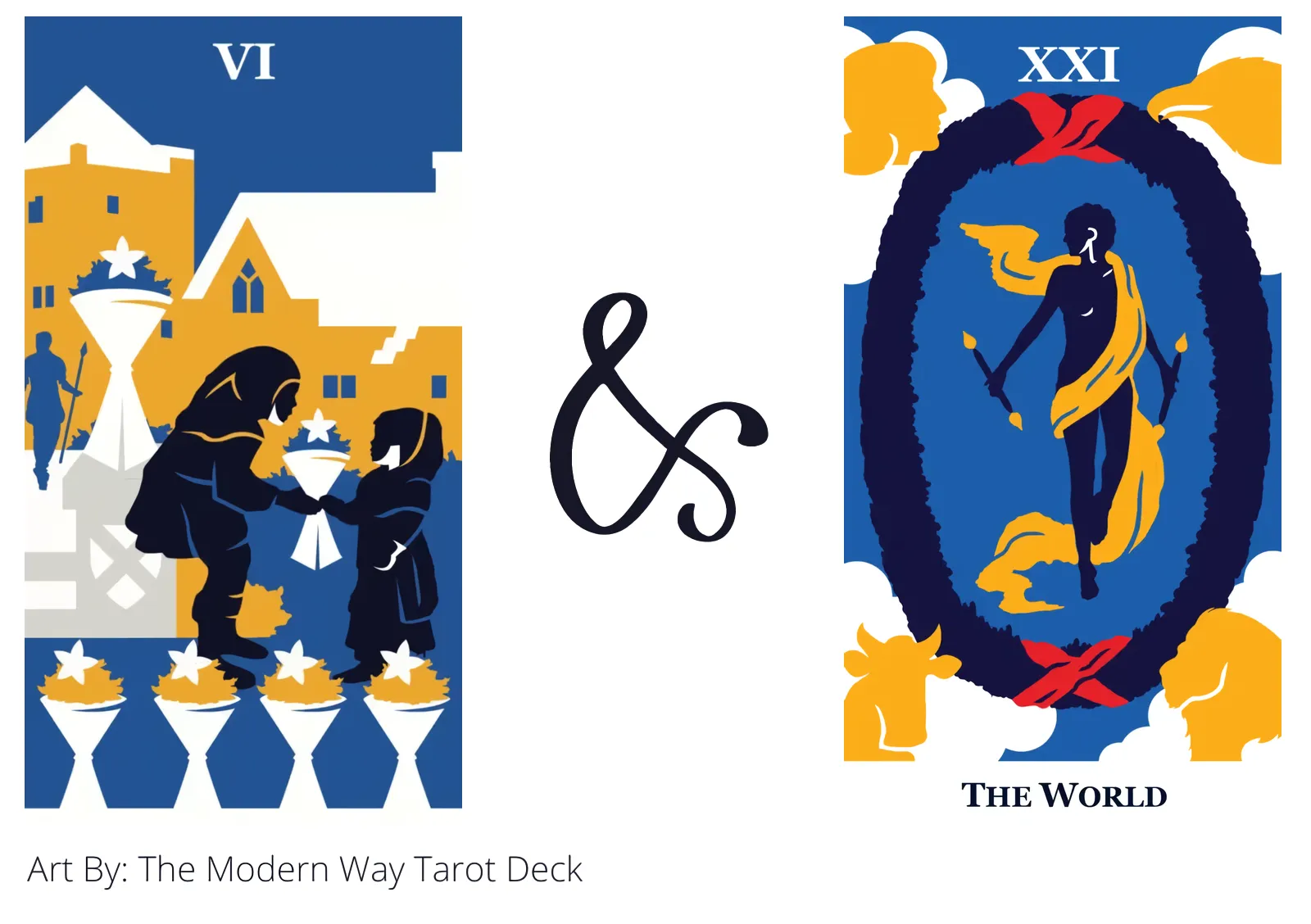 six of cups and the world tarot cards together