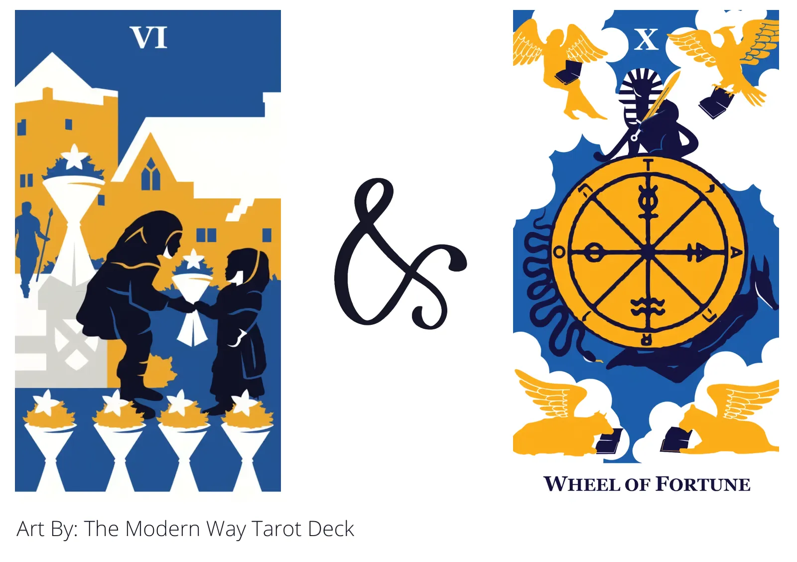 six of cups and wheel of fortune tarot cards together