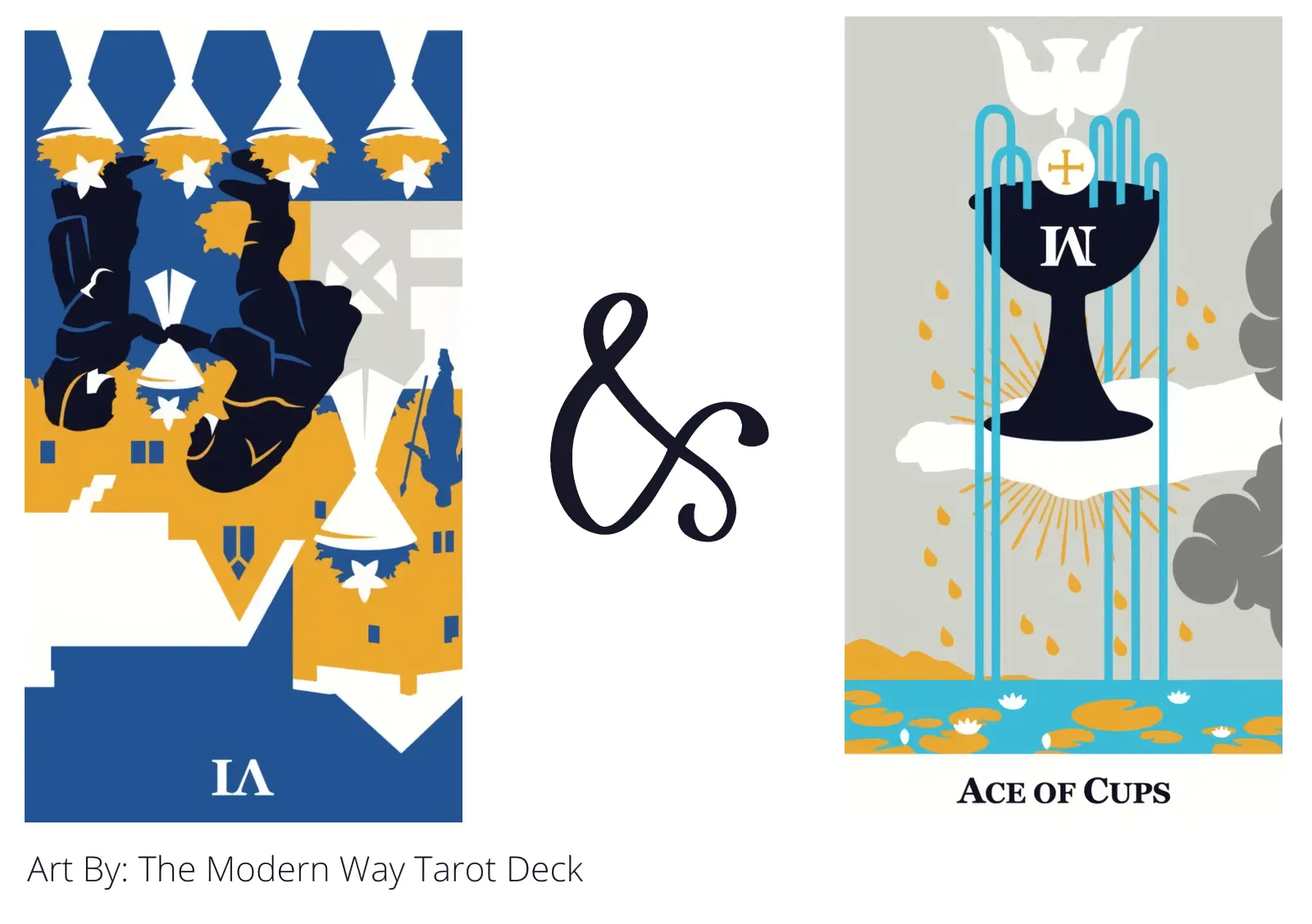 six of cups reversed and ace of cups tarot cards together