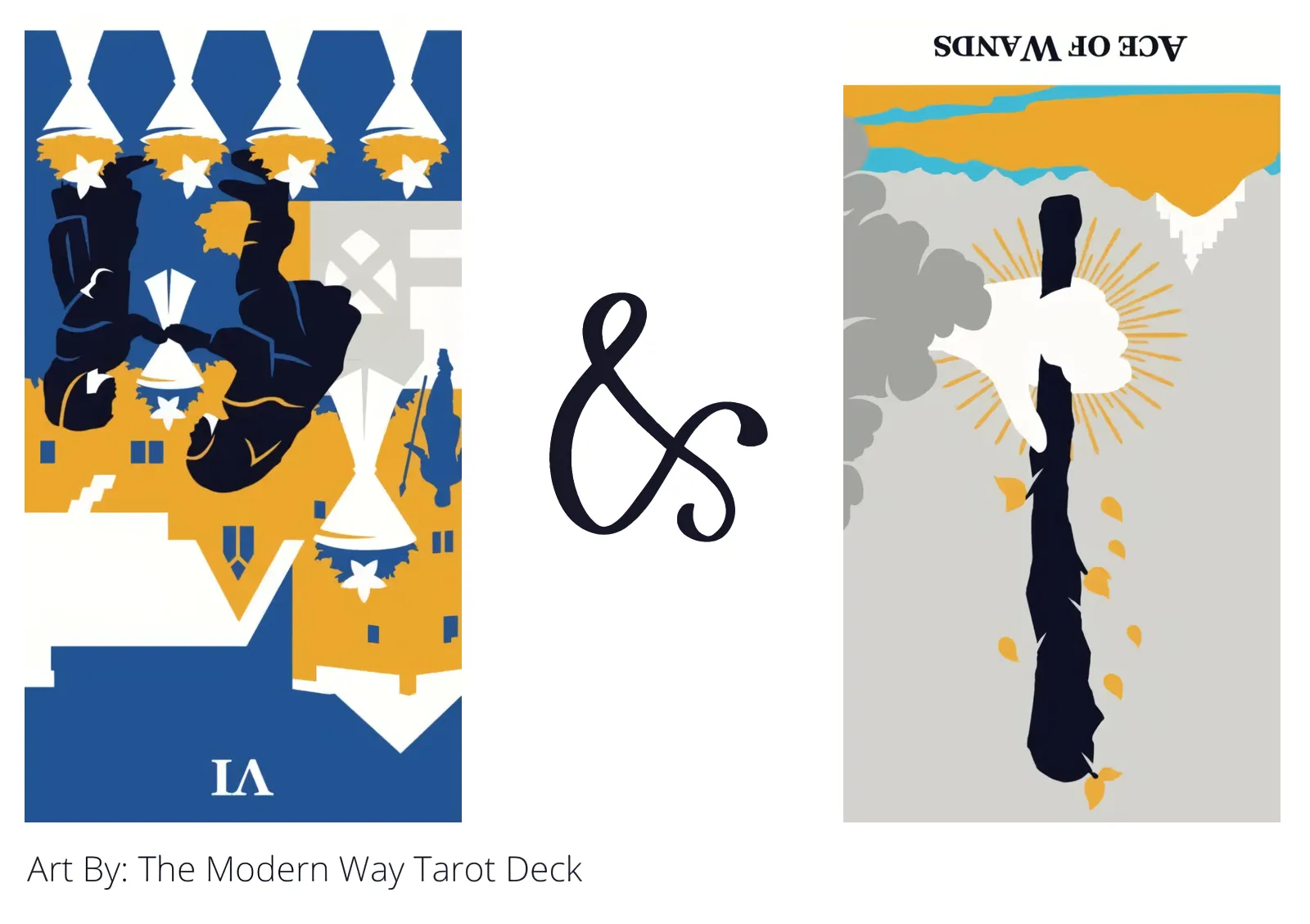 six of cups reversed and ace of wands reversed tarot cards together