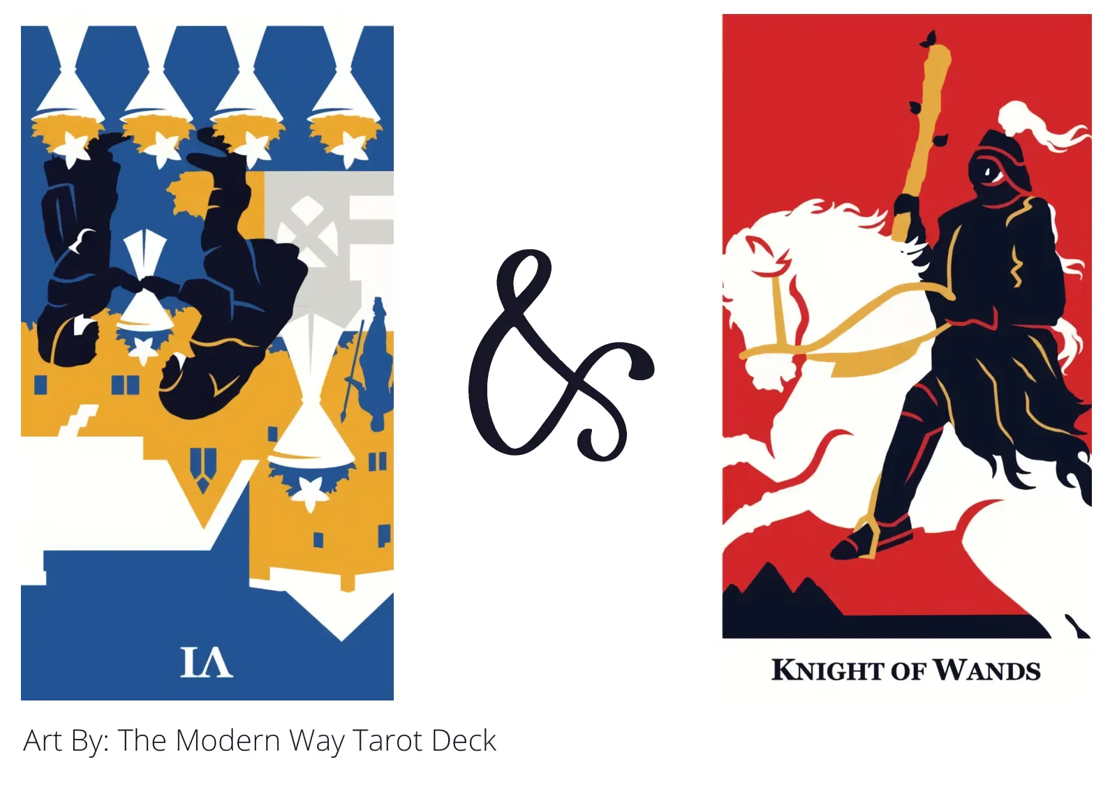 six of cups reversed and knight of wands tarot cards together