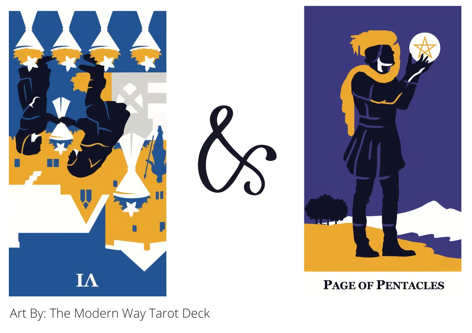 six of cups reversed and page of pentacles tarot cards together