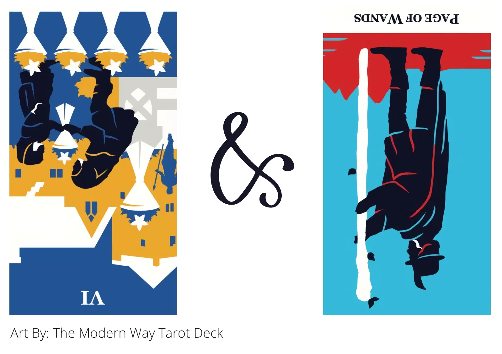 six of cups reversed and page of wands reversed tarot cards together