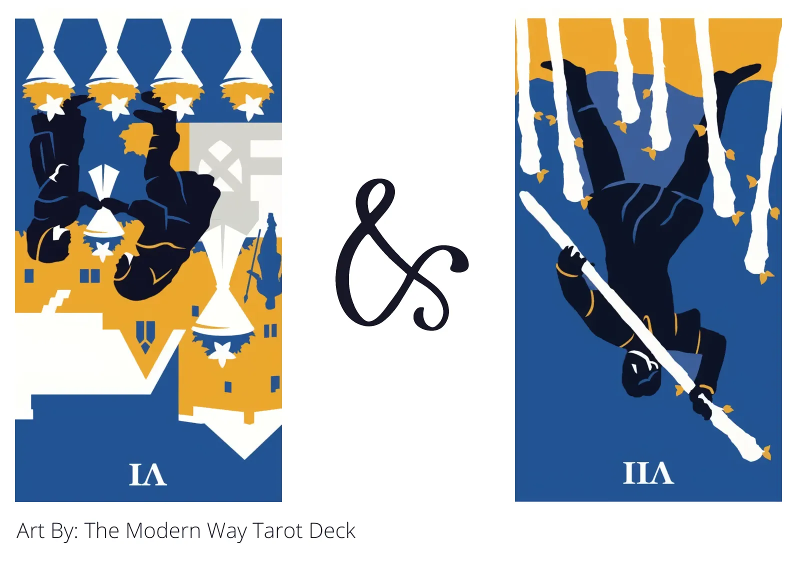 six of cups reversed and seven of wands reversed tarot cards together
