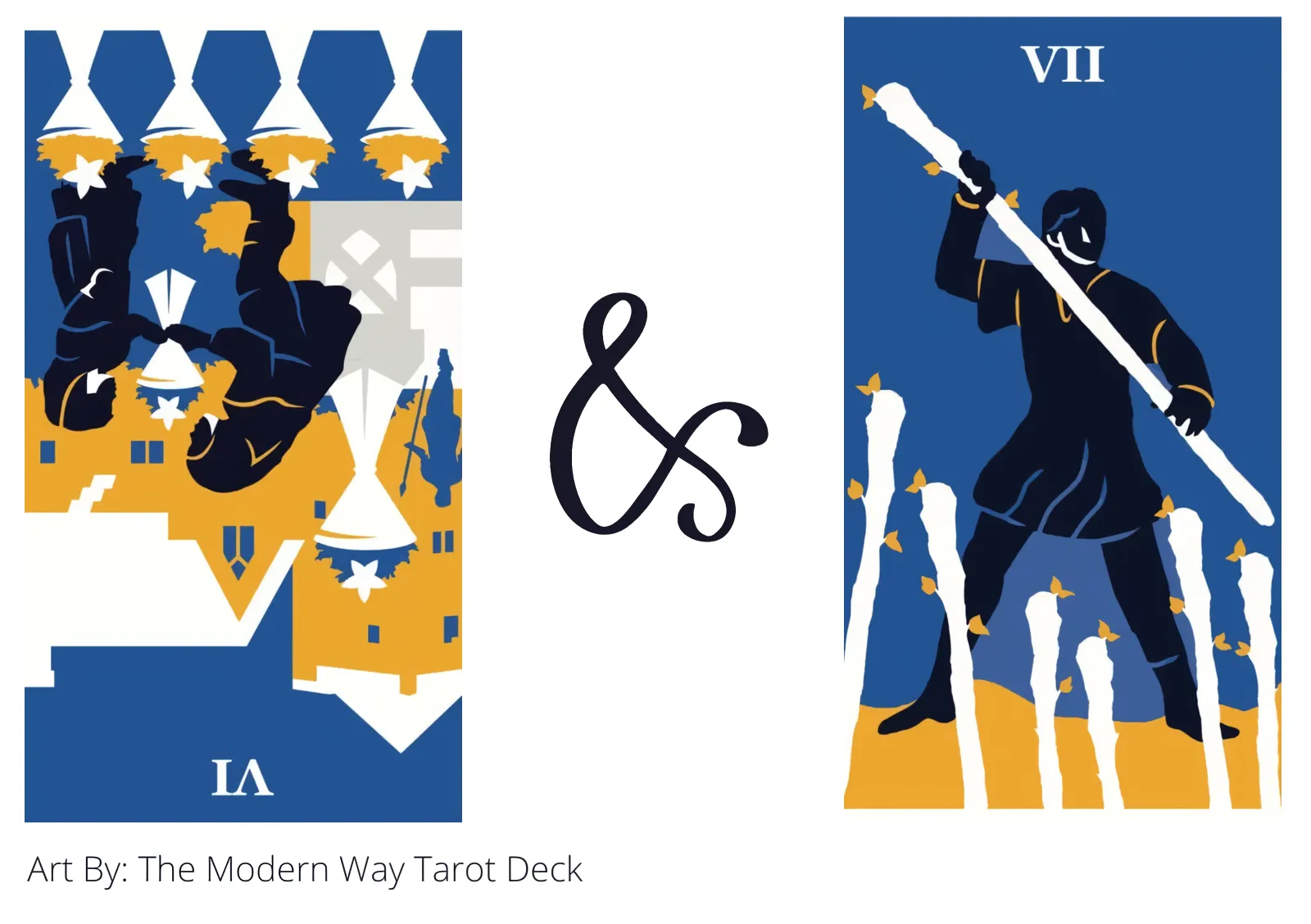 six of cups reversed and seven of wands tarot cards together