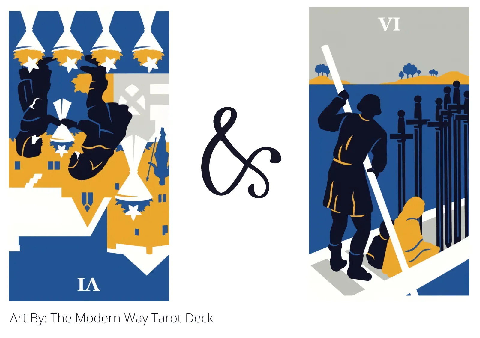 six of cups reversed and six of swords tarot cards together