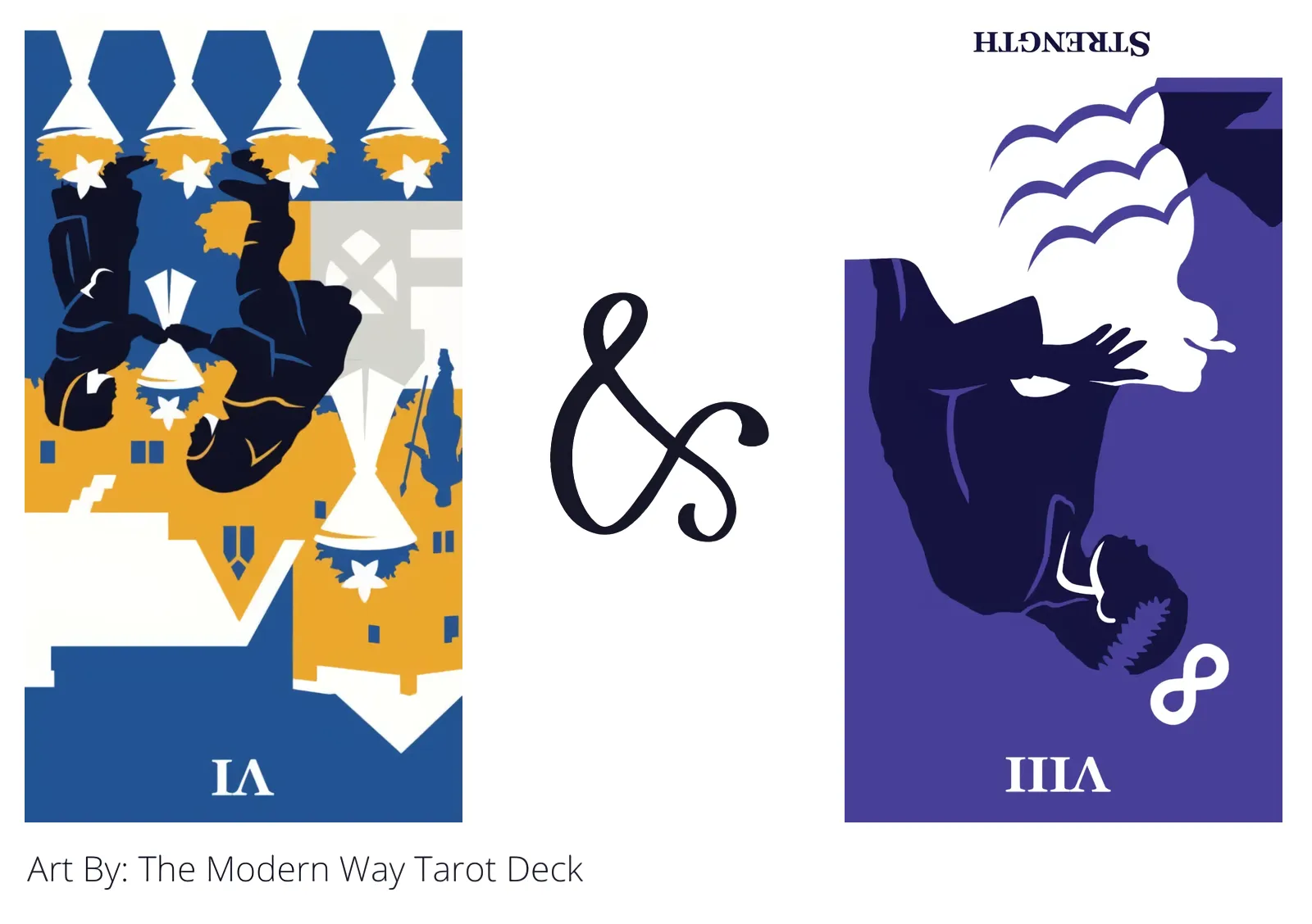 six of cups reversed and strength reversed tarot cards together
