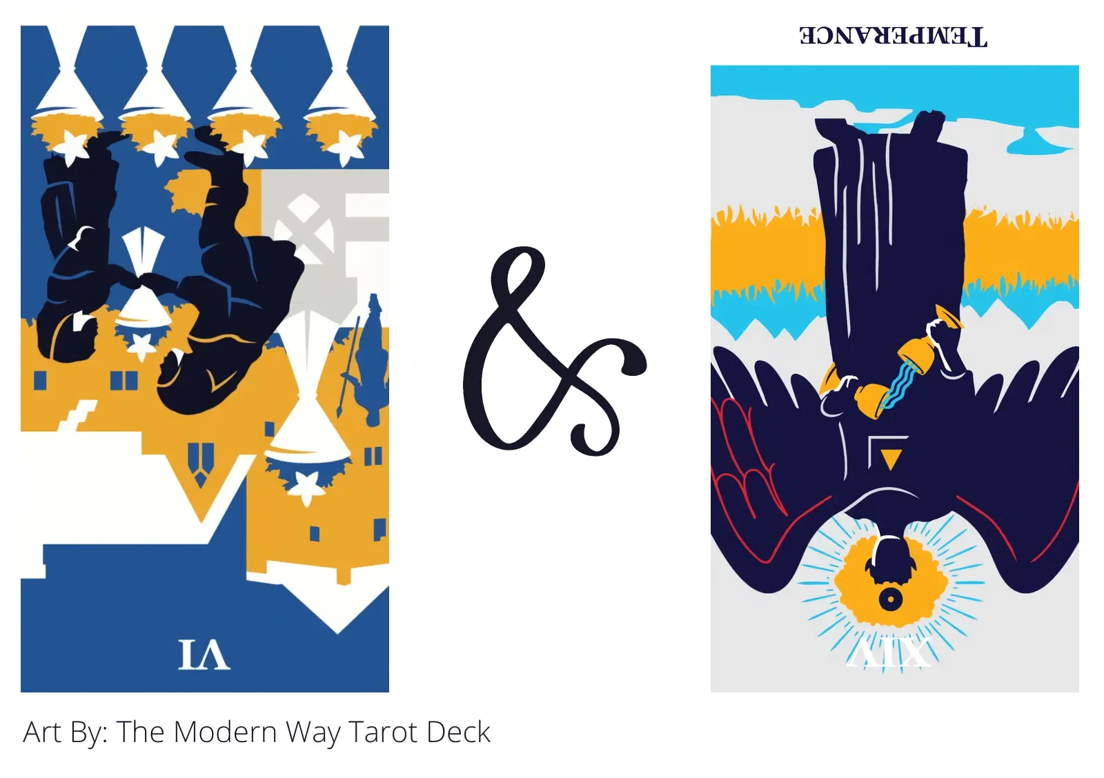 six of cups reversed and temperance reversed tarot cards together