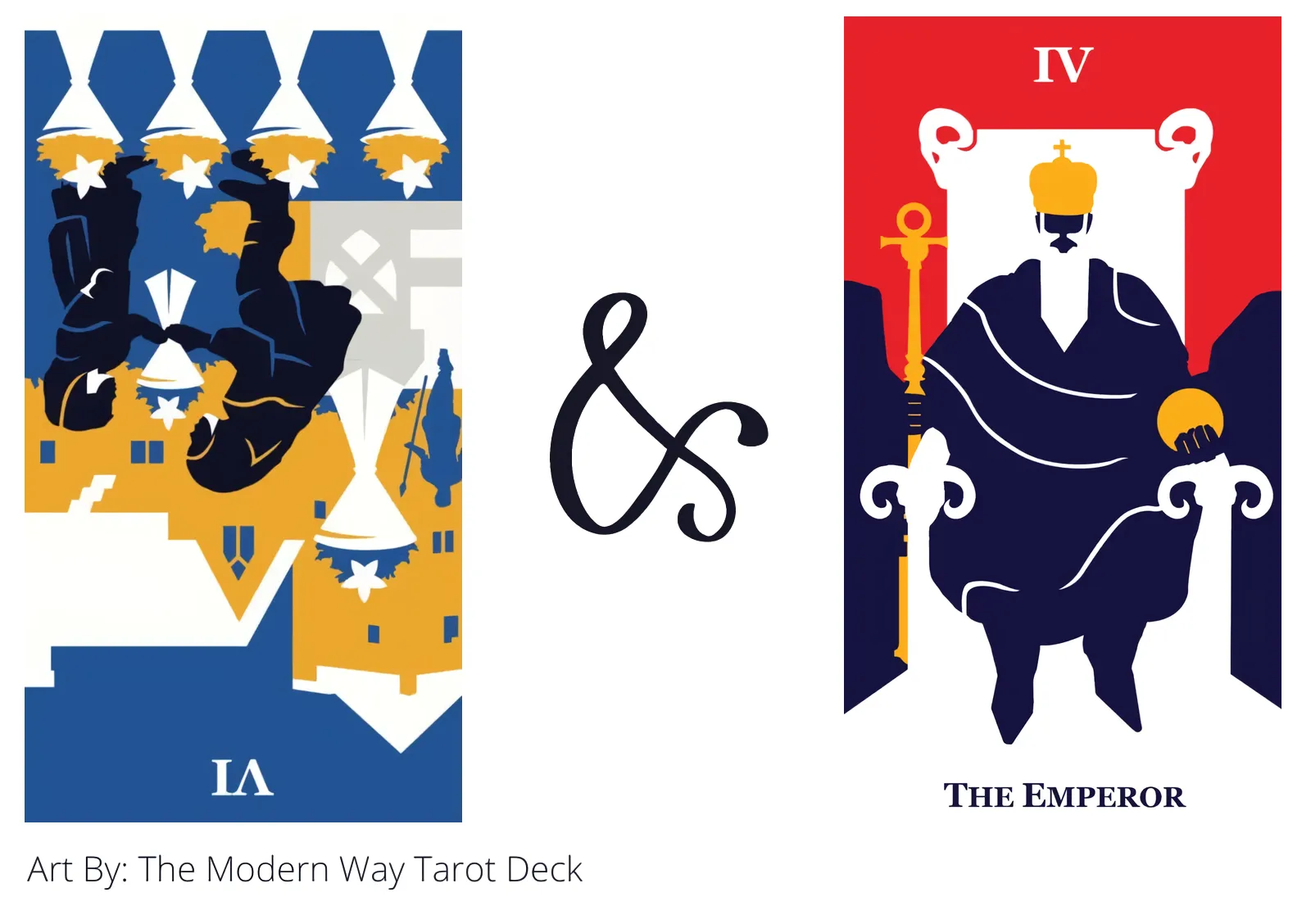 six of cups reversed and the emperor tarot cards together