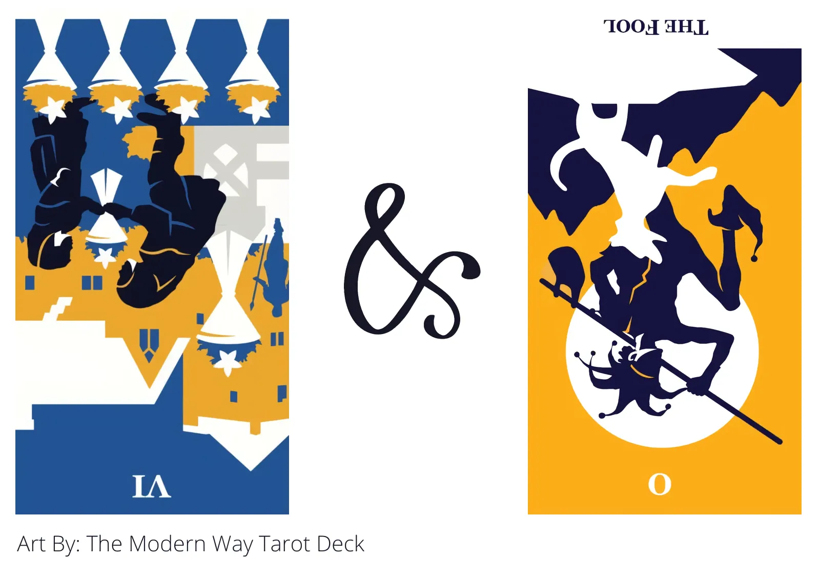 six of cups reversed and the fool reversed tarot cards together