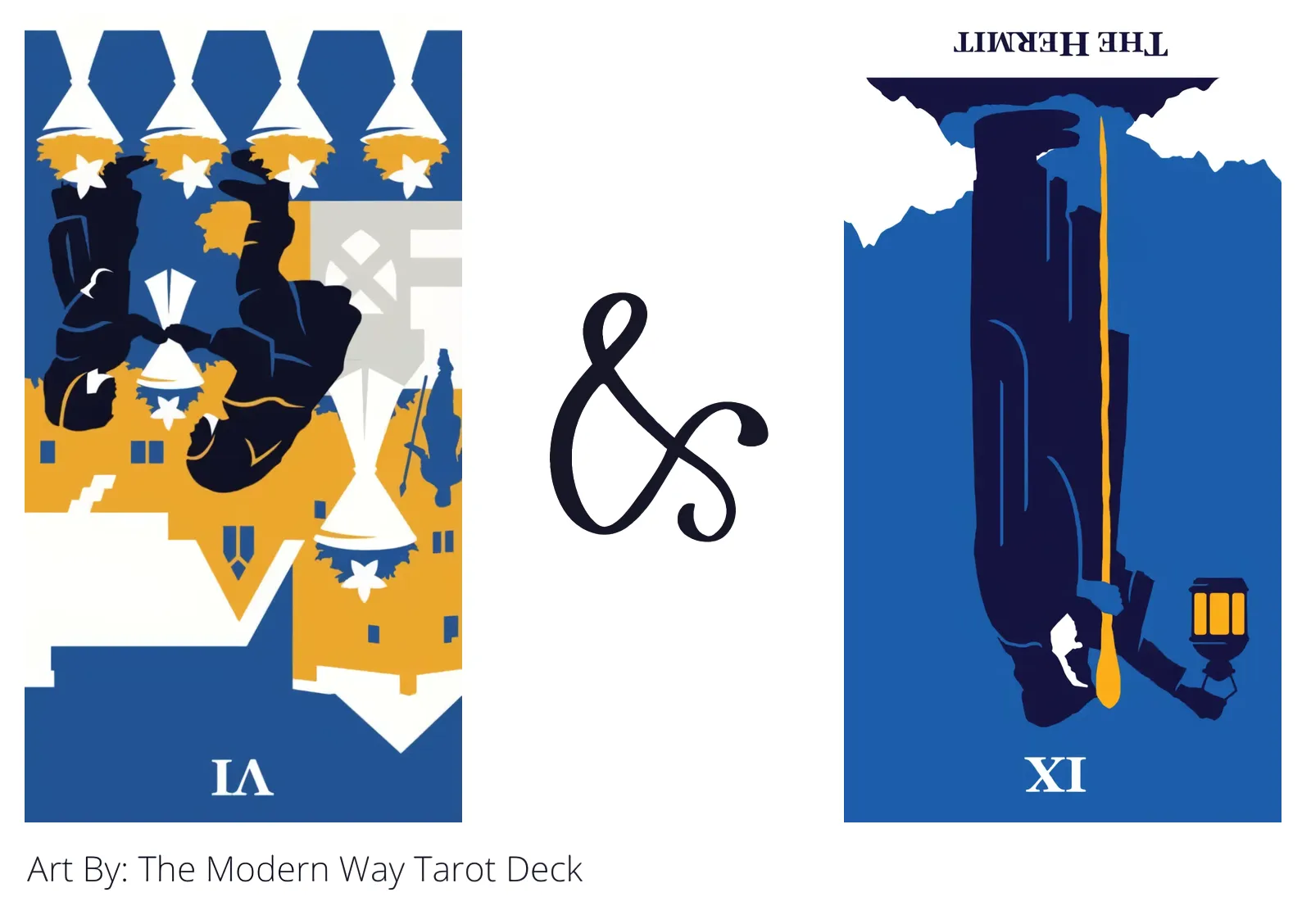 six of cups reversed and the hermit reversed tarot cards together
