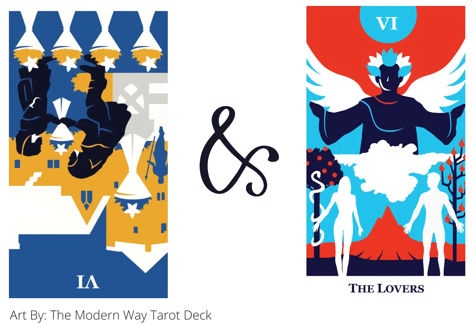 six of cups reversed and the lovers tarot cards together