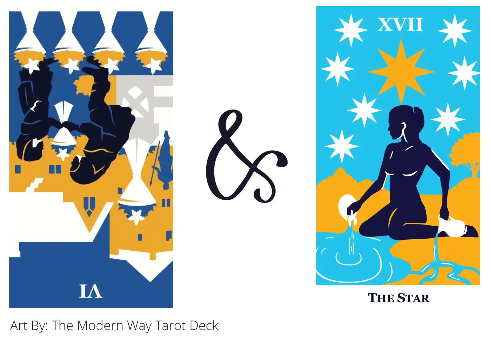six of cups reversed and the star tarot cards together