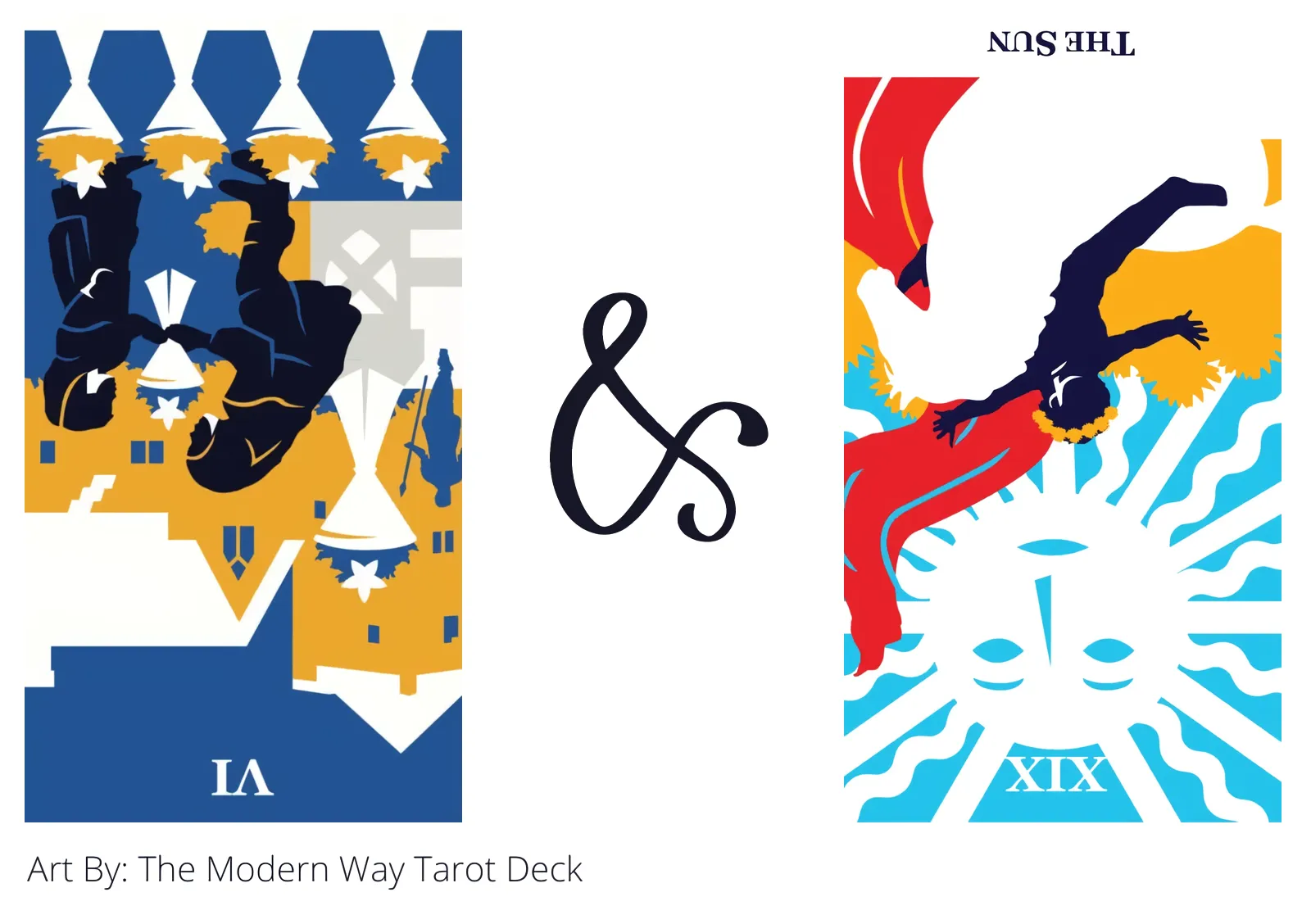 six of cups reversed and the sun reversed tarot cards together