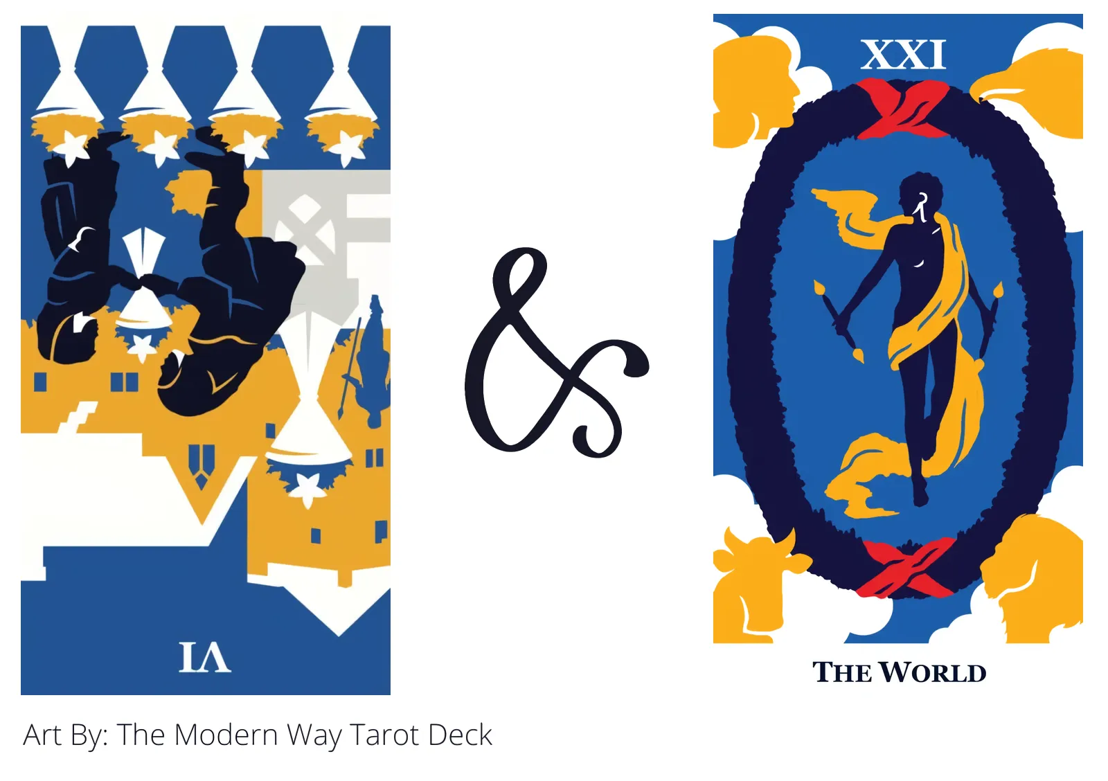 six of cups reversed and the world tarot cards together