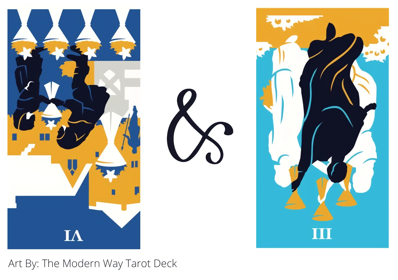 six of cups reversed and three of cups reversed tarot cards together