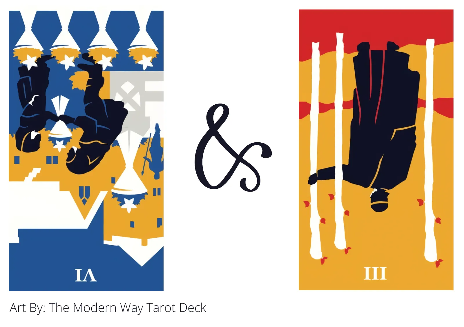 six of cups reversed and three of wands reversed tarot cards together