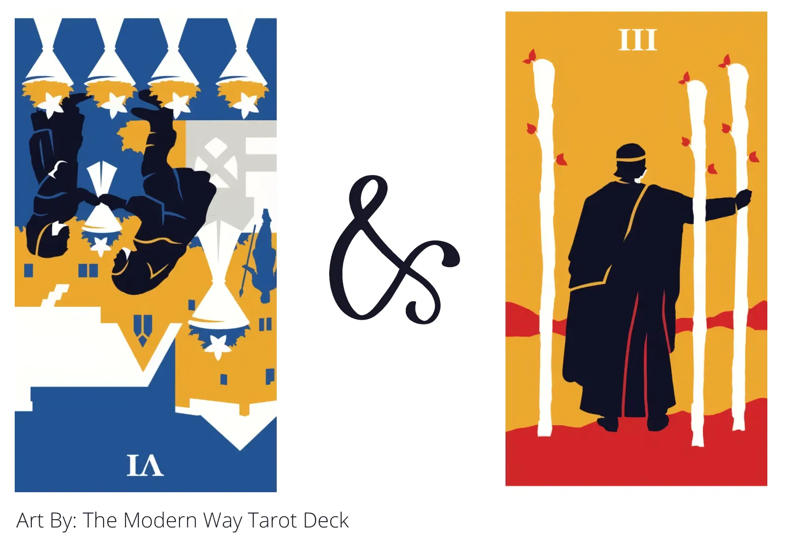 six of cups reversed and three of wands tarot cards together