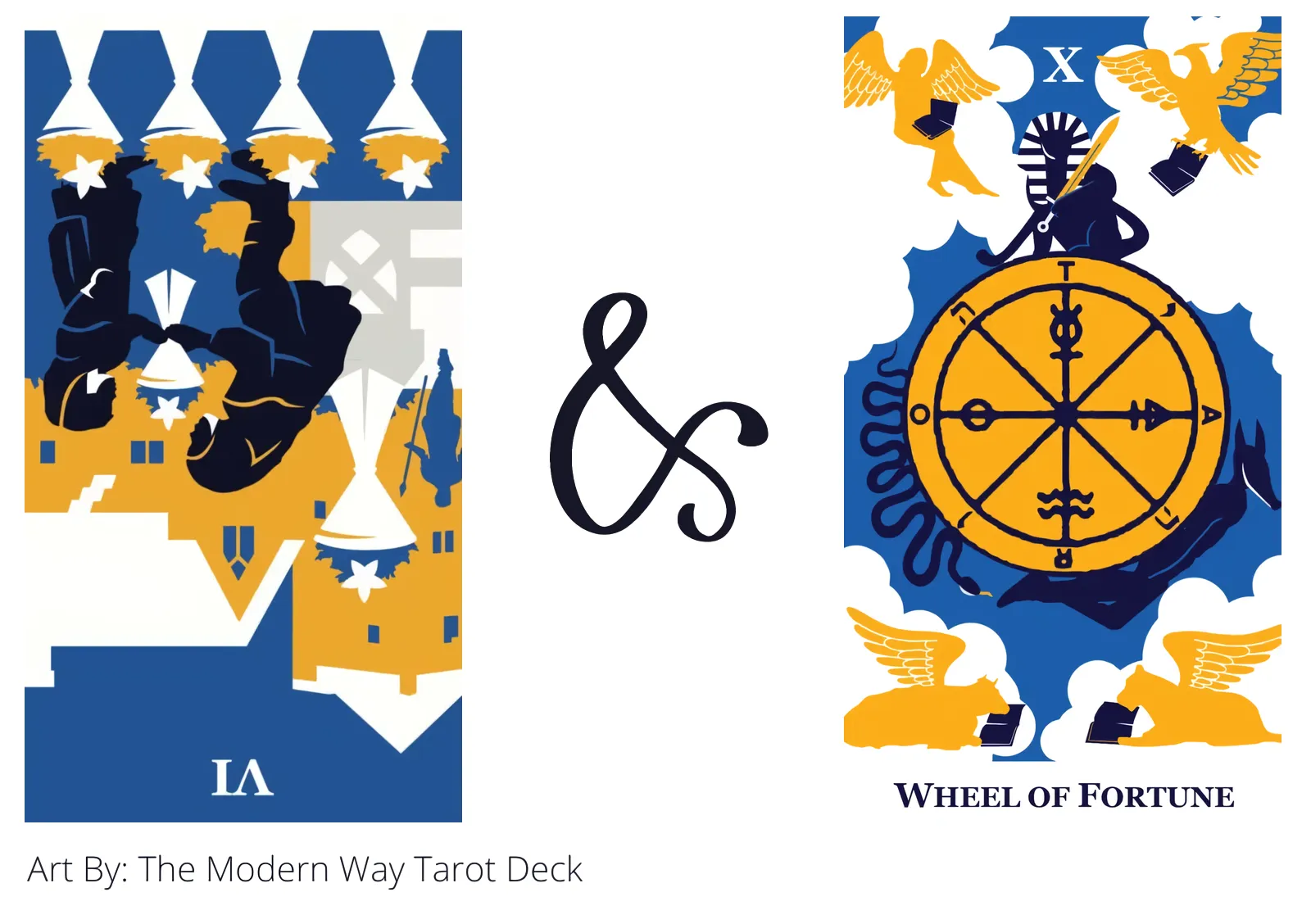 six of cups reversed and wheel of fortune tarot cards together