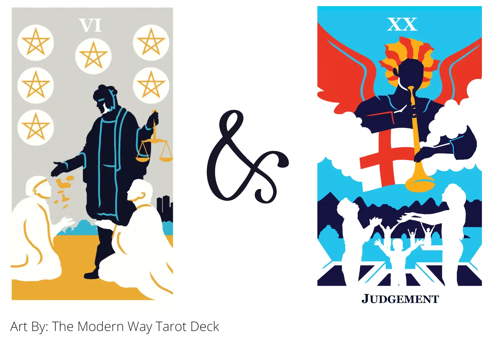 six of pentacles and judgement tarot cards together