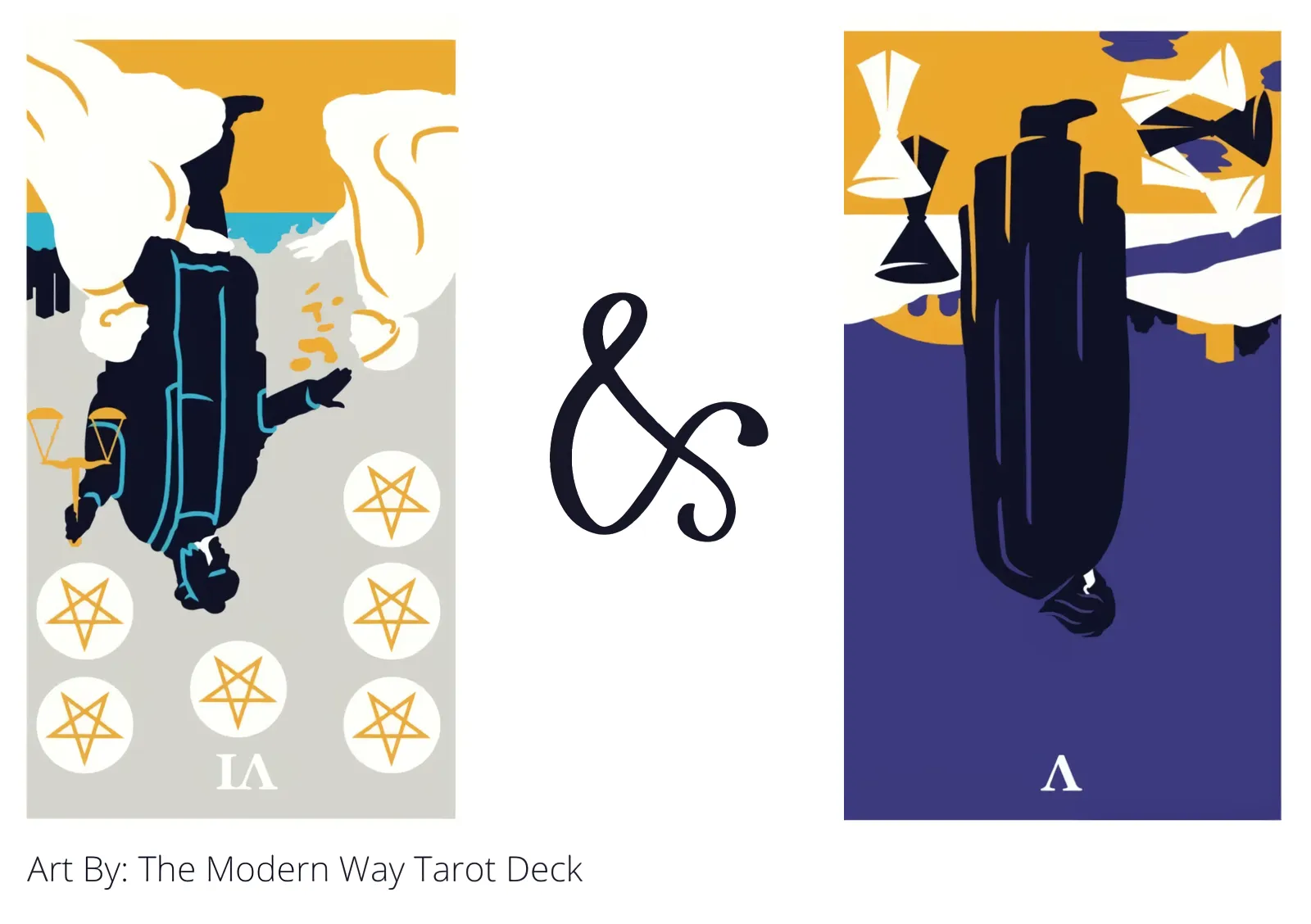 six of pentacles reversed and five of cups reversed tarot cards together