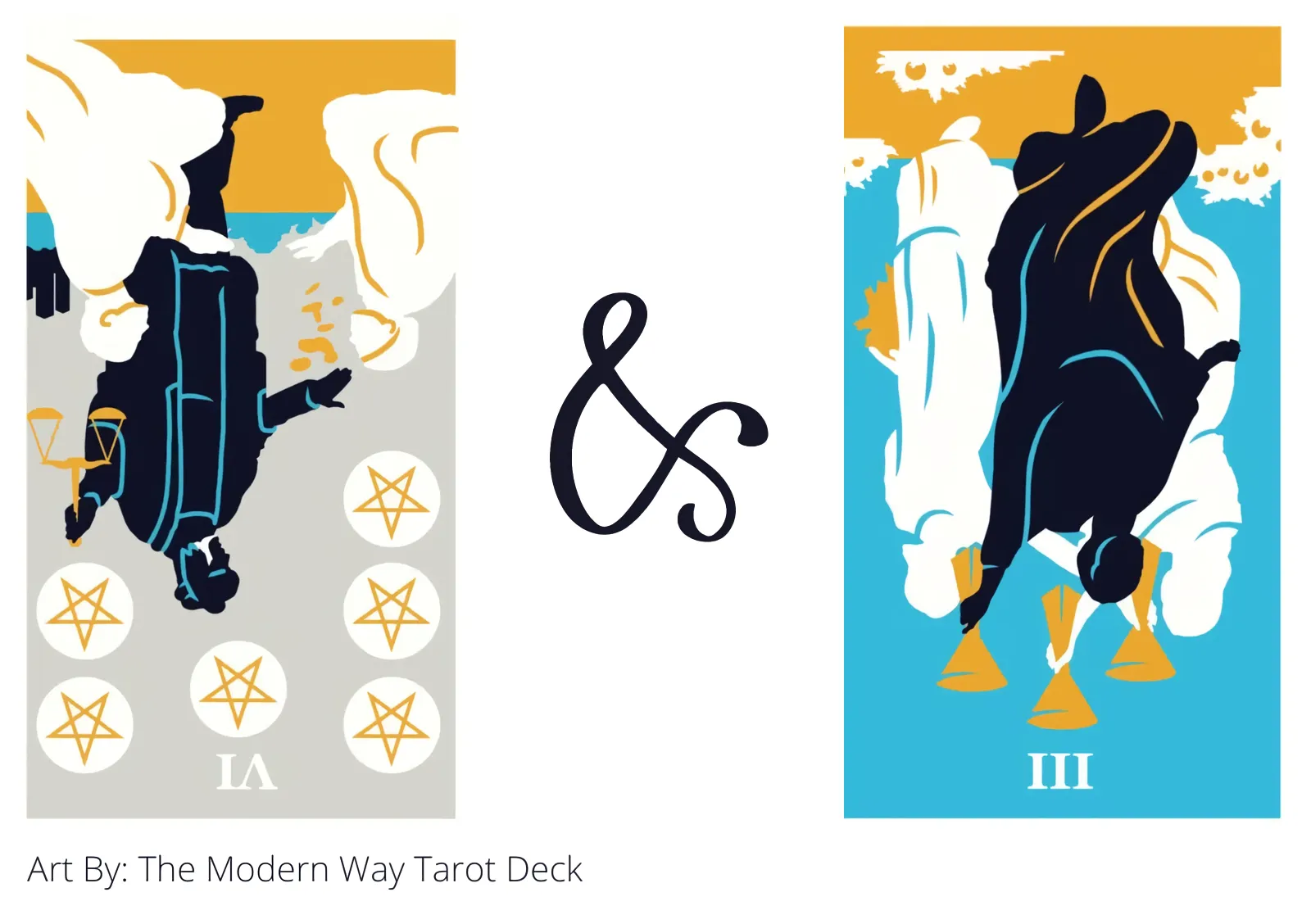 six of pentacles reversed and three of cups reversed tarot cards together