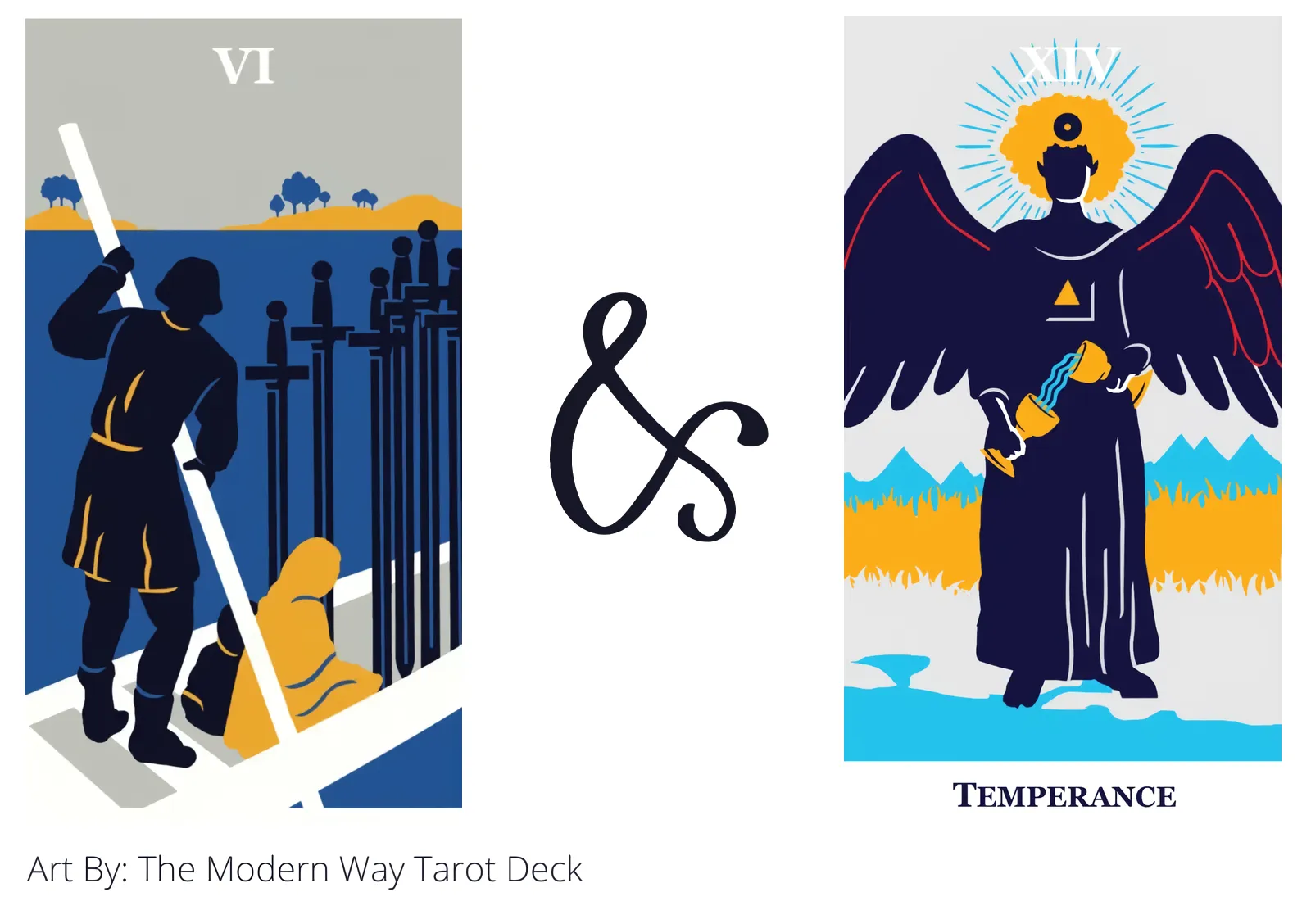 six of swords and temperance tarot cards together