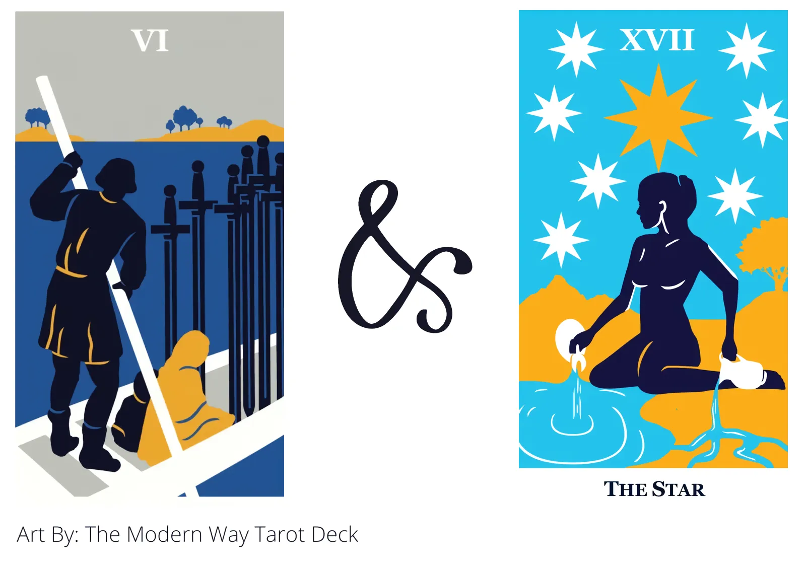 six of swords and the star tarot cards together