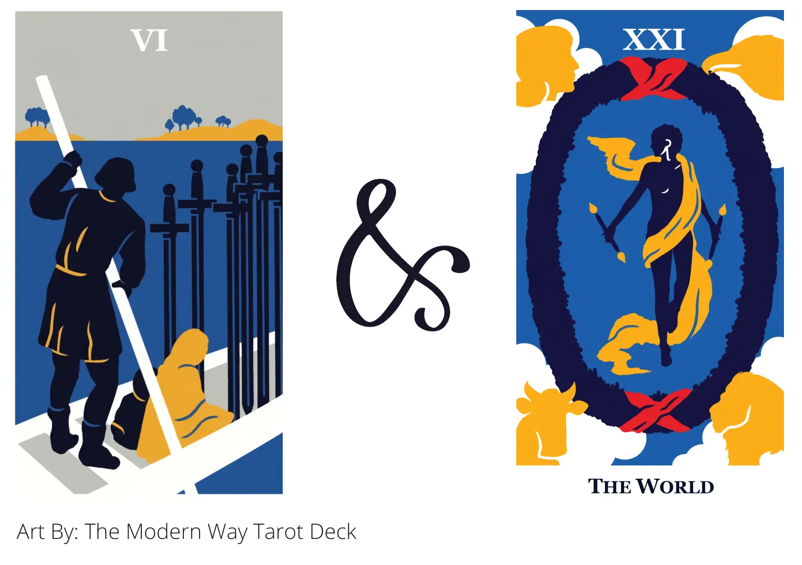 six of swords and the world tarot cards together