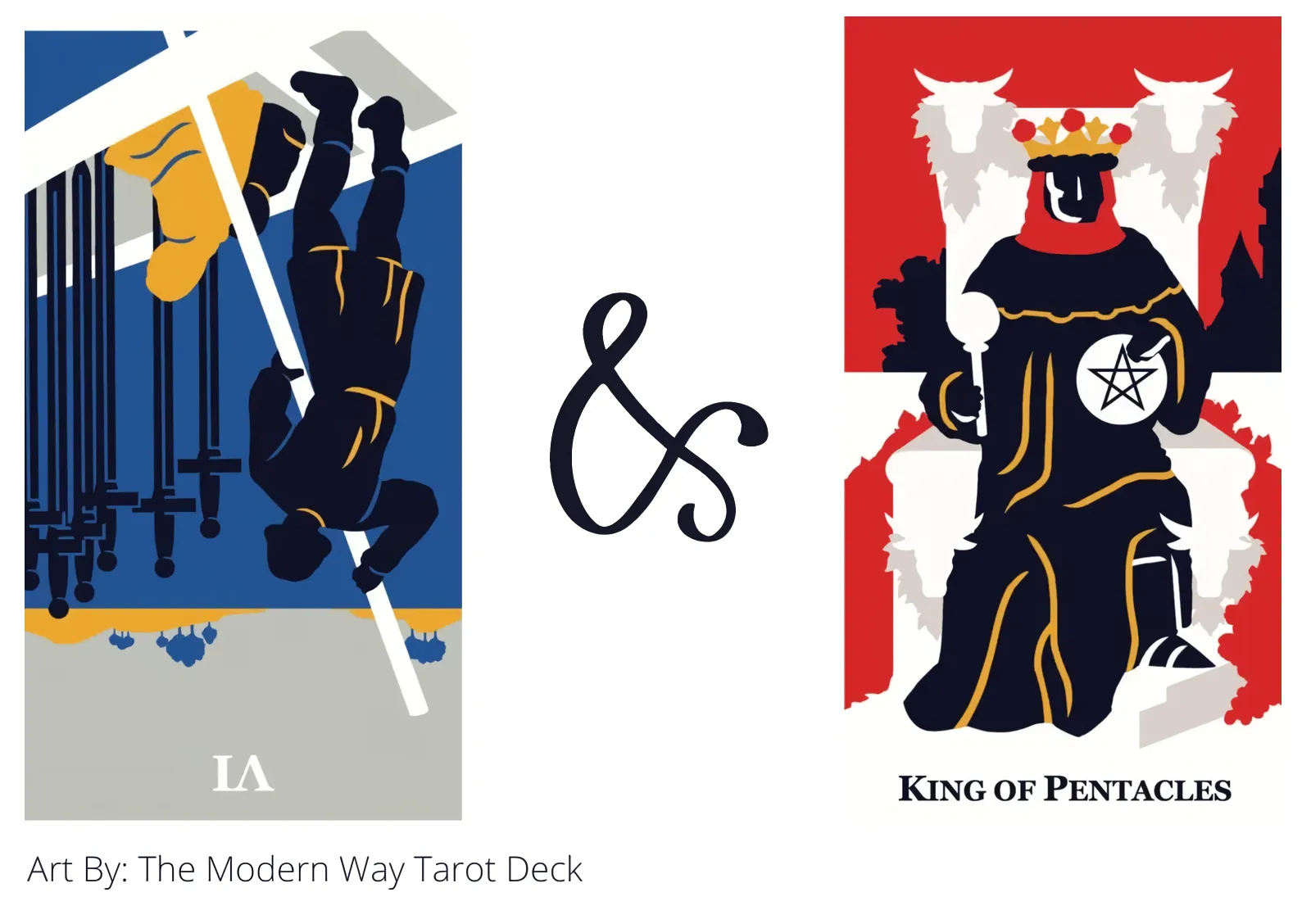 six of swords reversed and king of pentacles tarot cards together