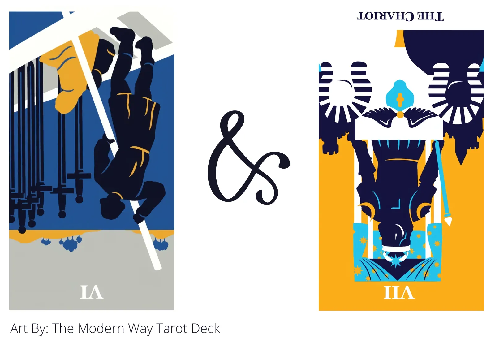 six of swords reversed and the chariot reversed tarot cards together
