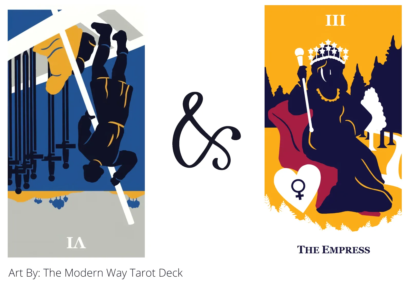 six of swords reversed and the empress tarot cards together