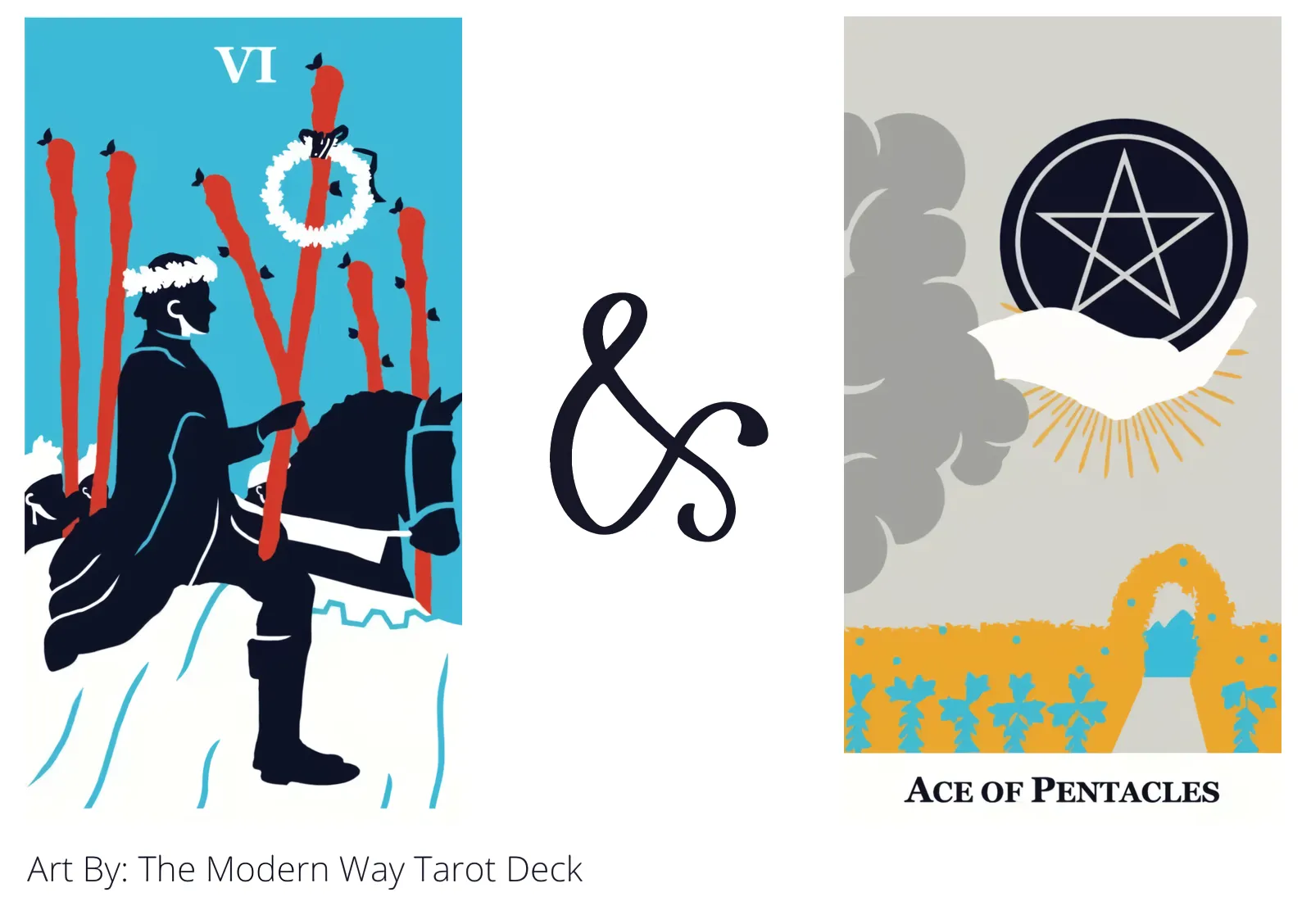 six of wands and ace of pentacles tarot cards together
