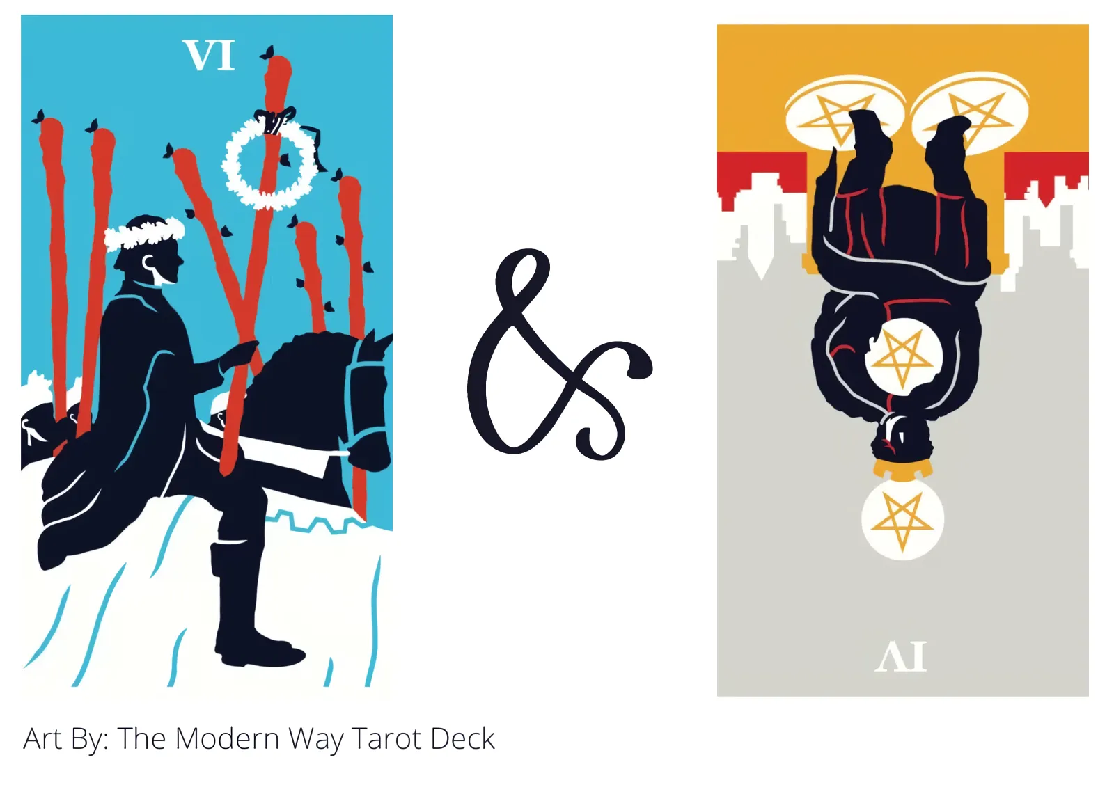 six of wands and four of pentacles reversed tarot cards together