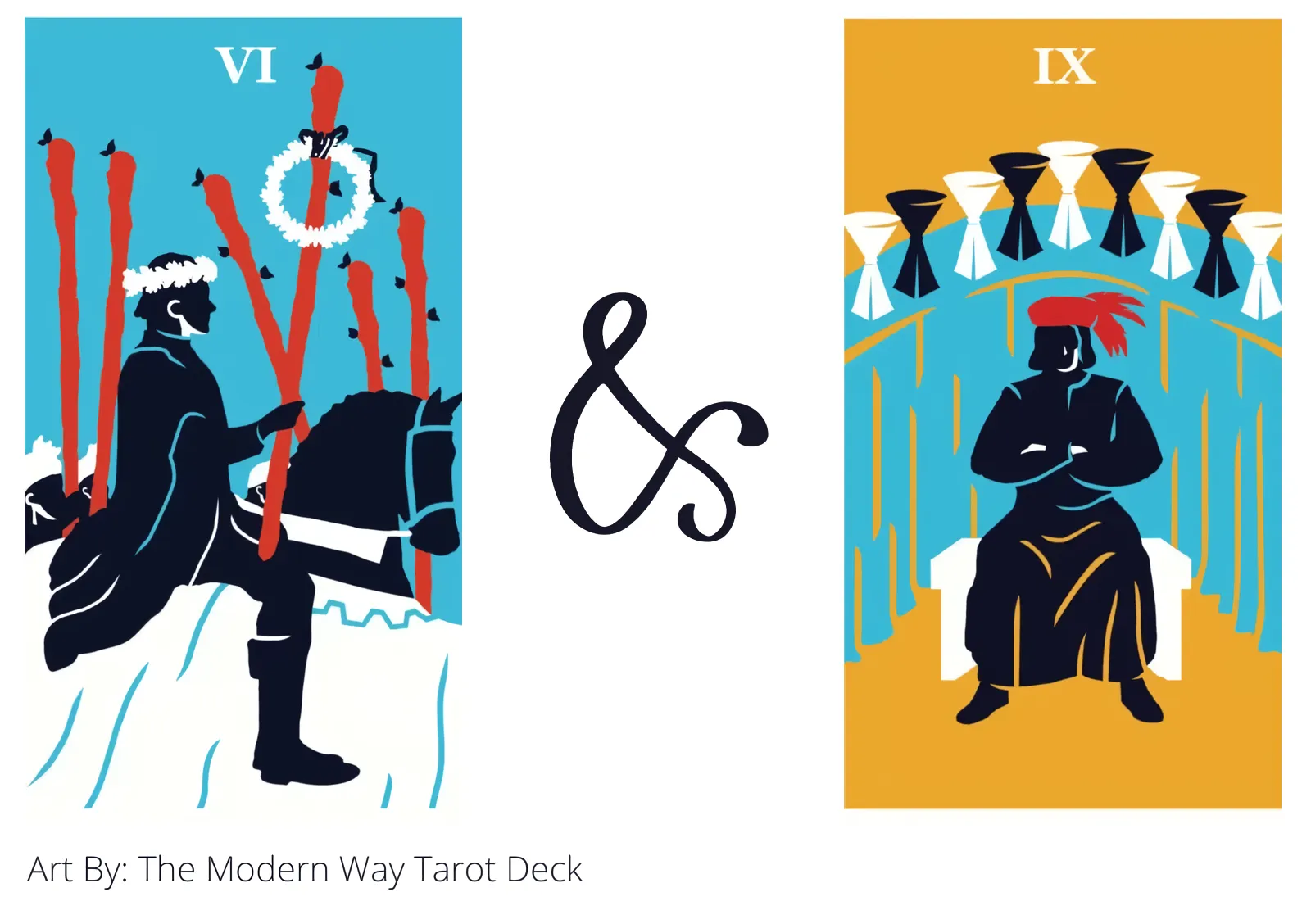 six of wands and nine of cups tarot cards together