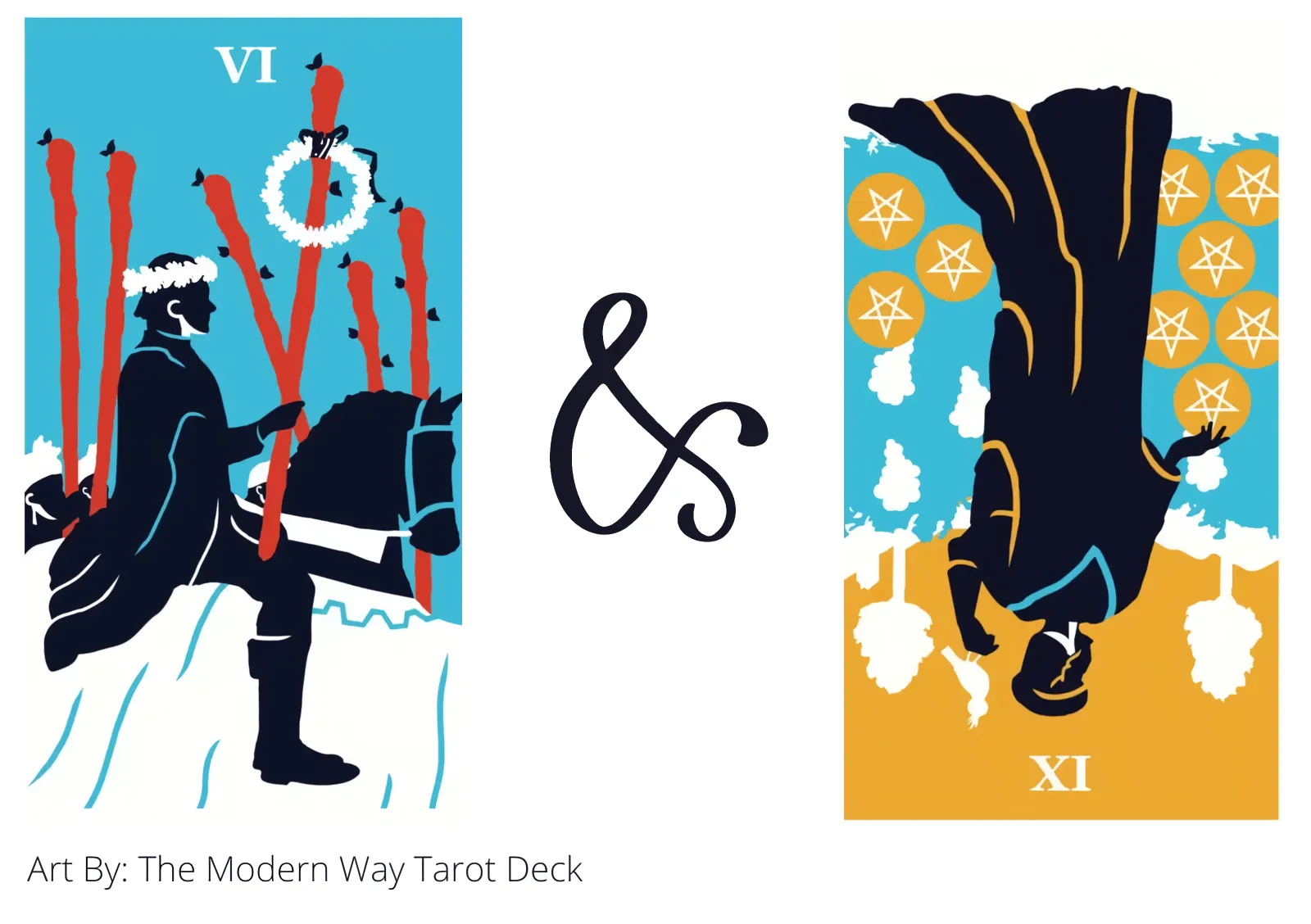 six of wands and nine of pentacles reversed tarot cards together