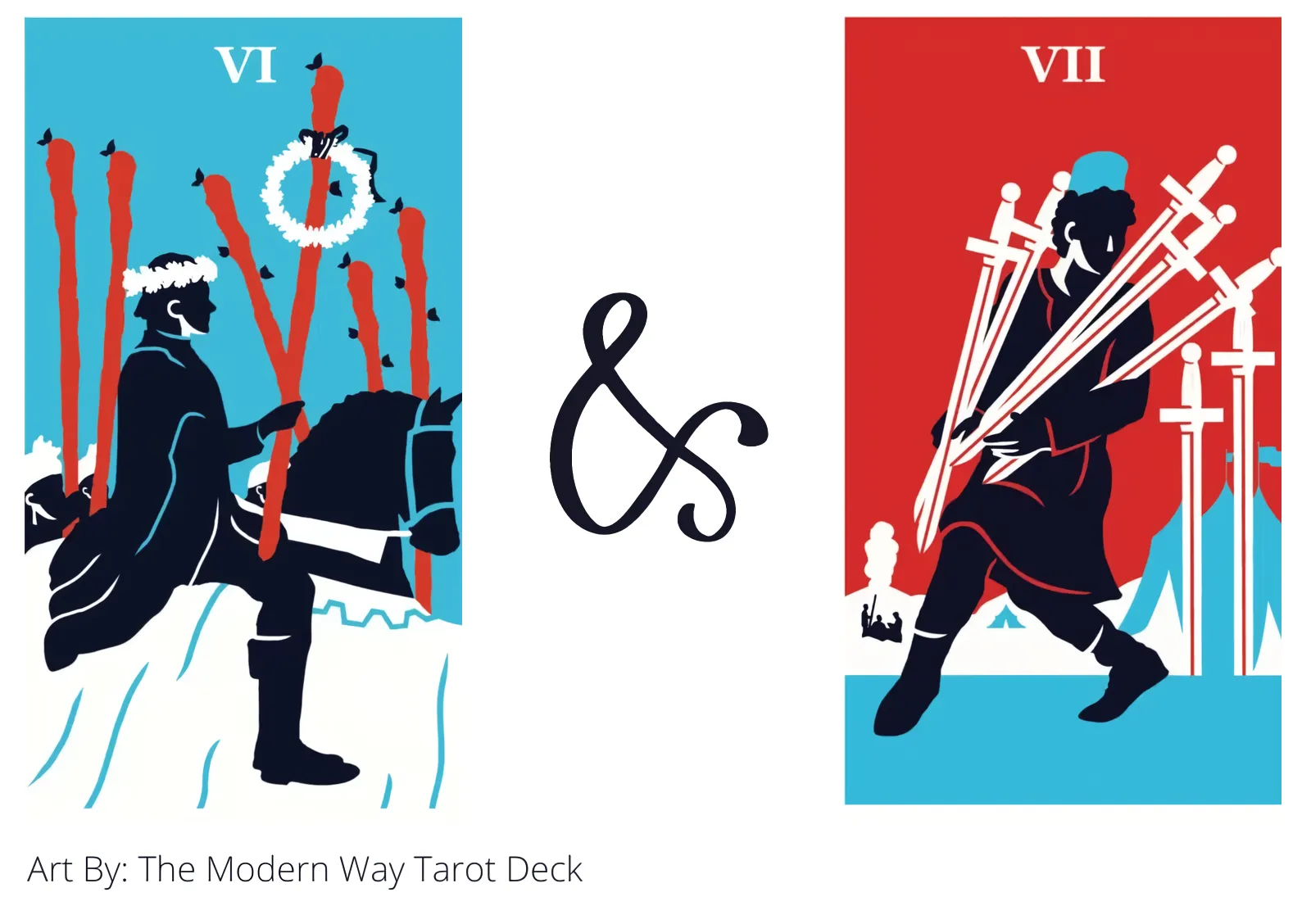 six of wands and seven of swords tarot cards together
