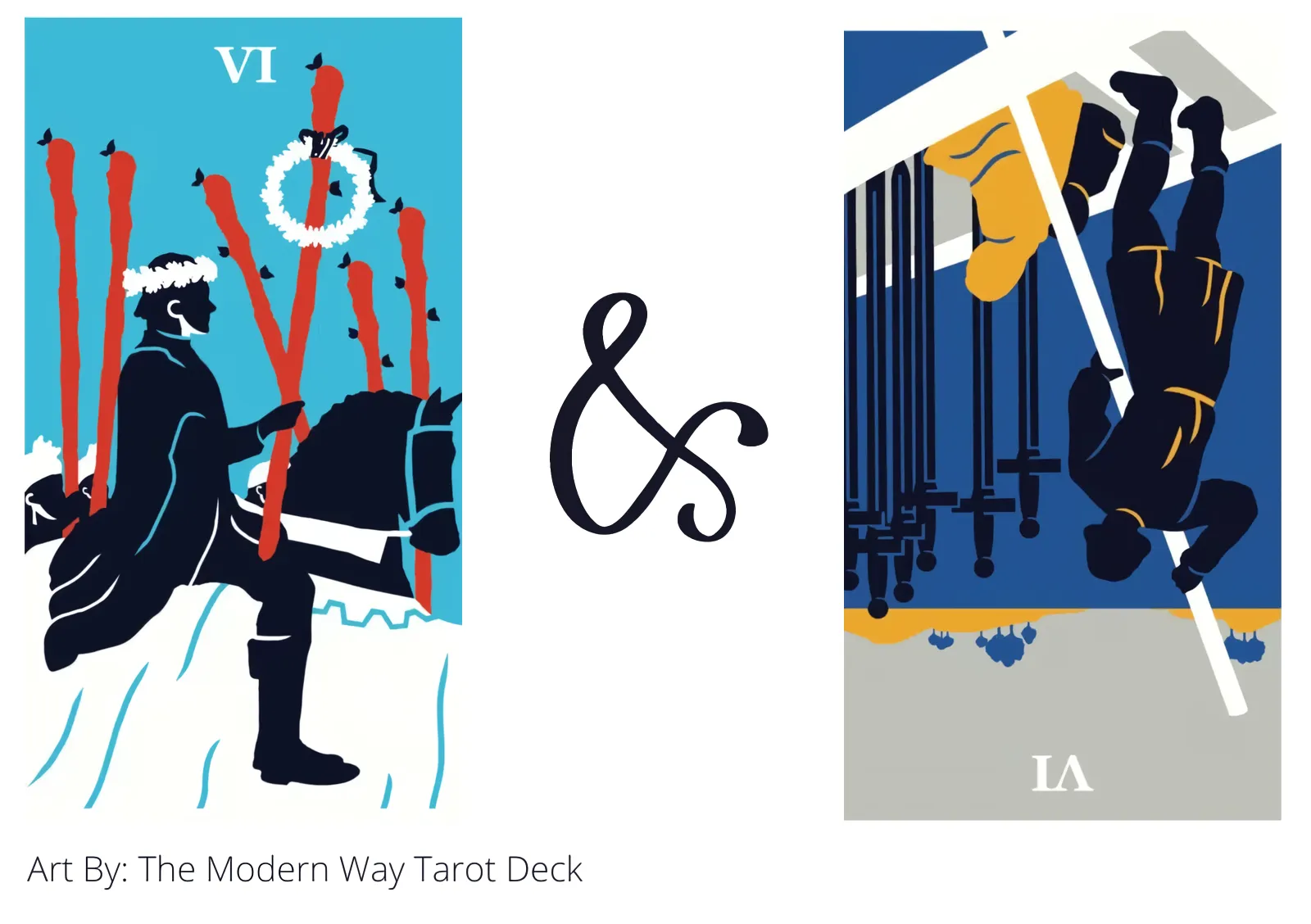 six of wands and six of swords reversed tarot cards together