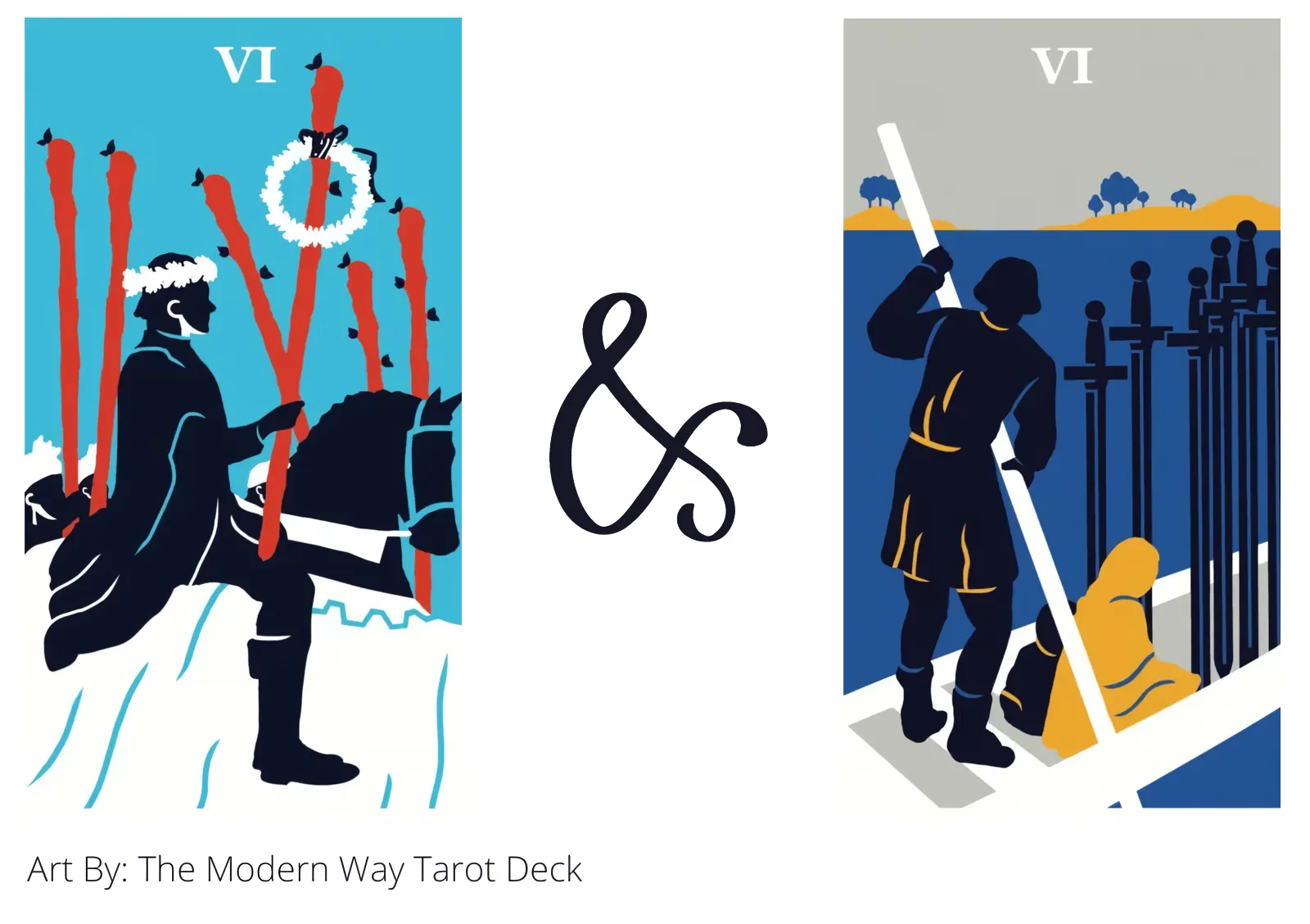 six of wands and six of swords tarot cards together