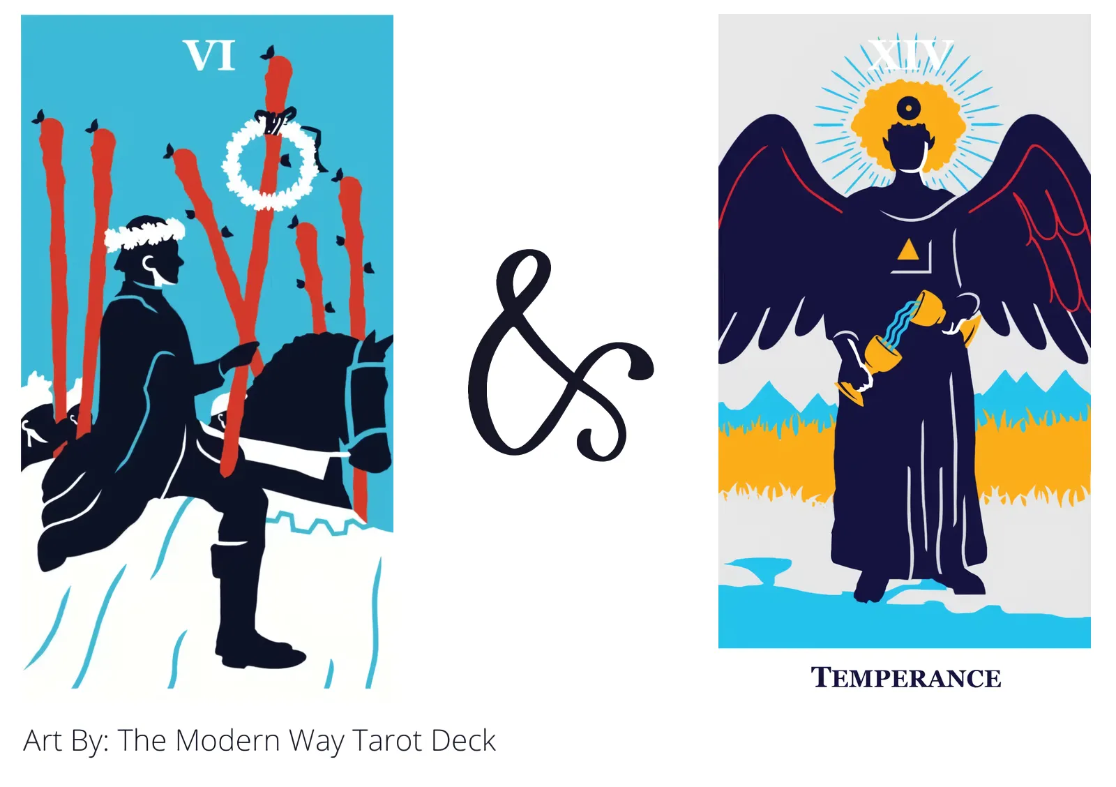 six of wands and temperance tarot cards together