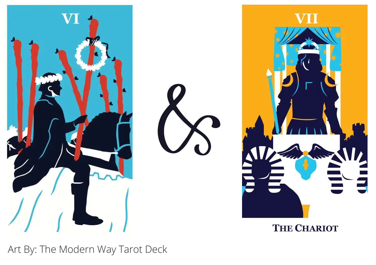 six of wands and the chariot tarot cards together