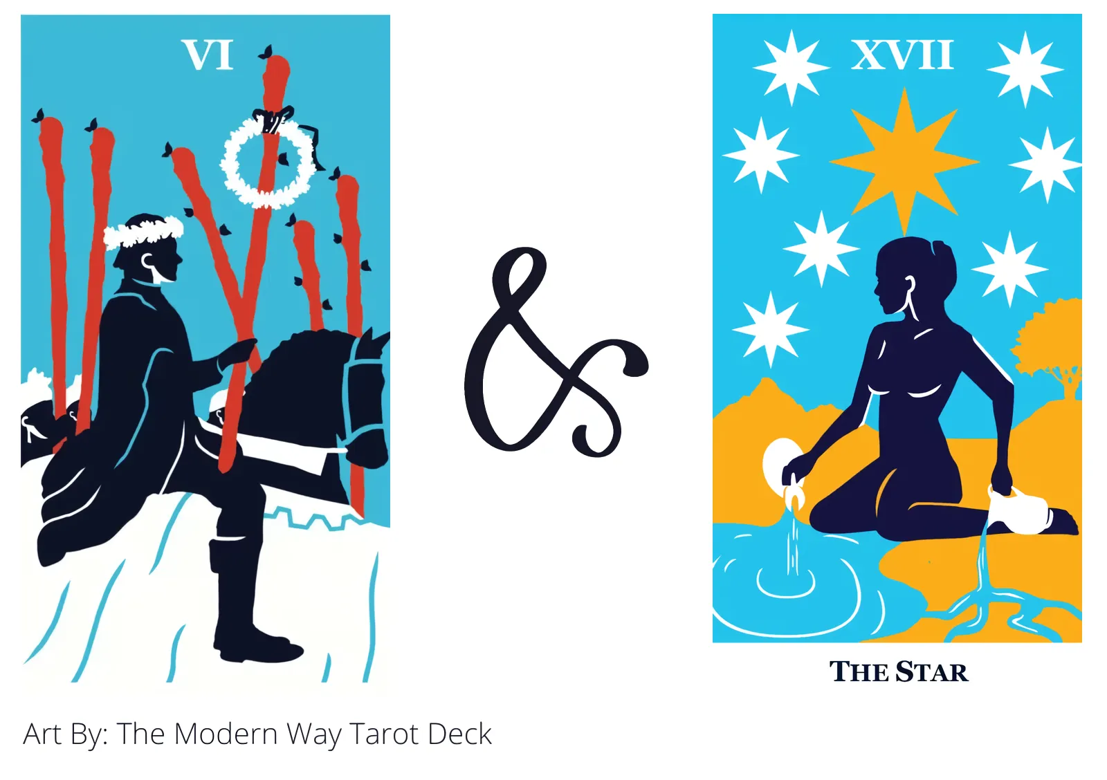 six of wands and the star tarot cards together