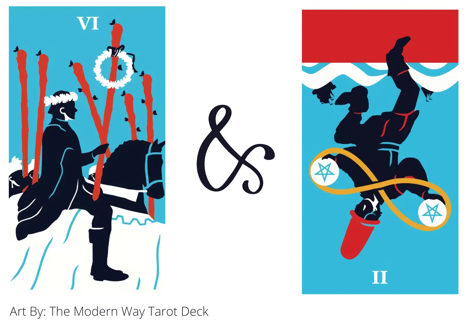 six of wands and two of pentacles reversed tarot cards together